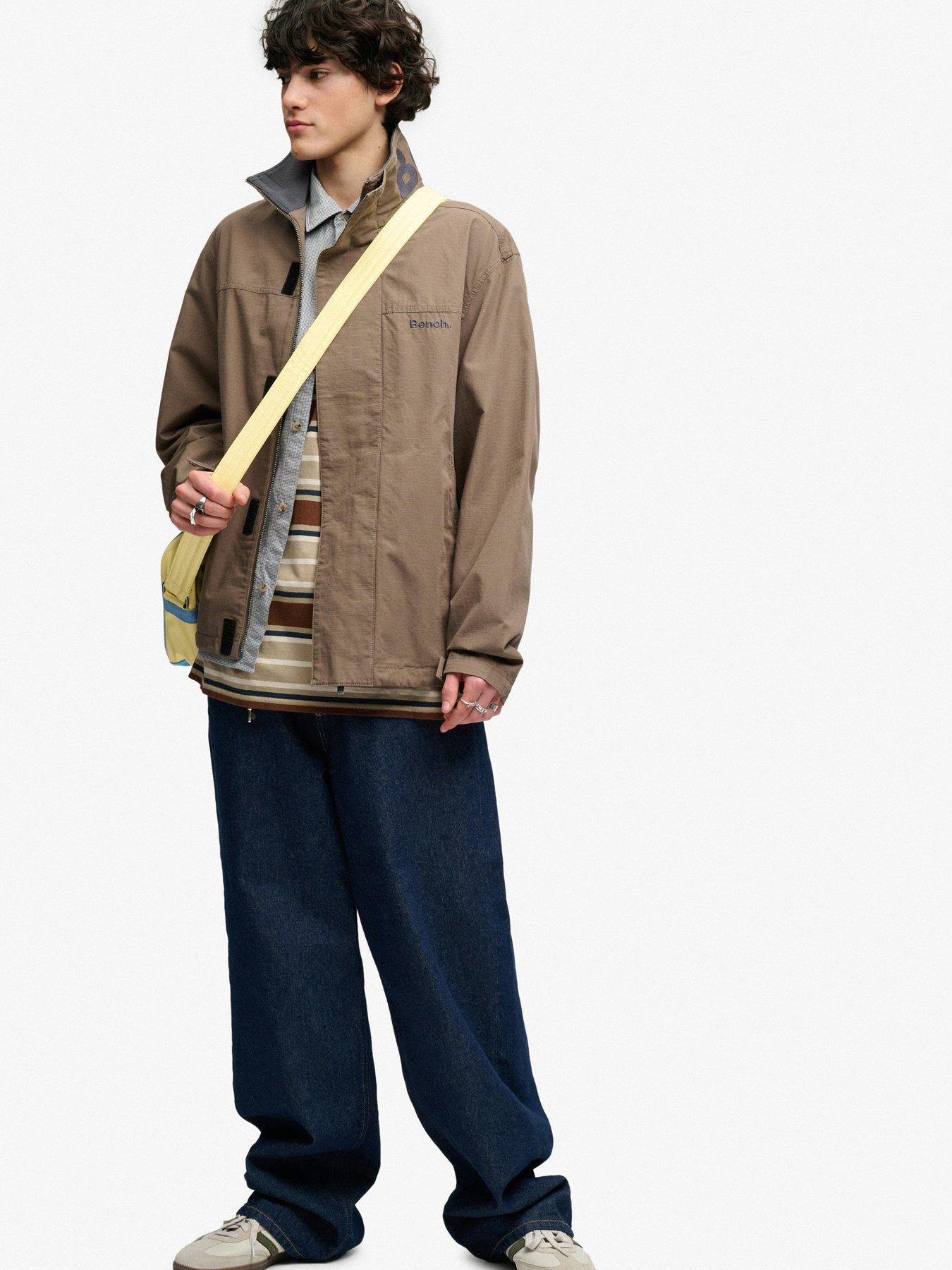 Image 3 of 5 of Superdry Mens High Neck Ripstop Jacket - Light Brown