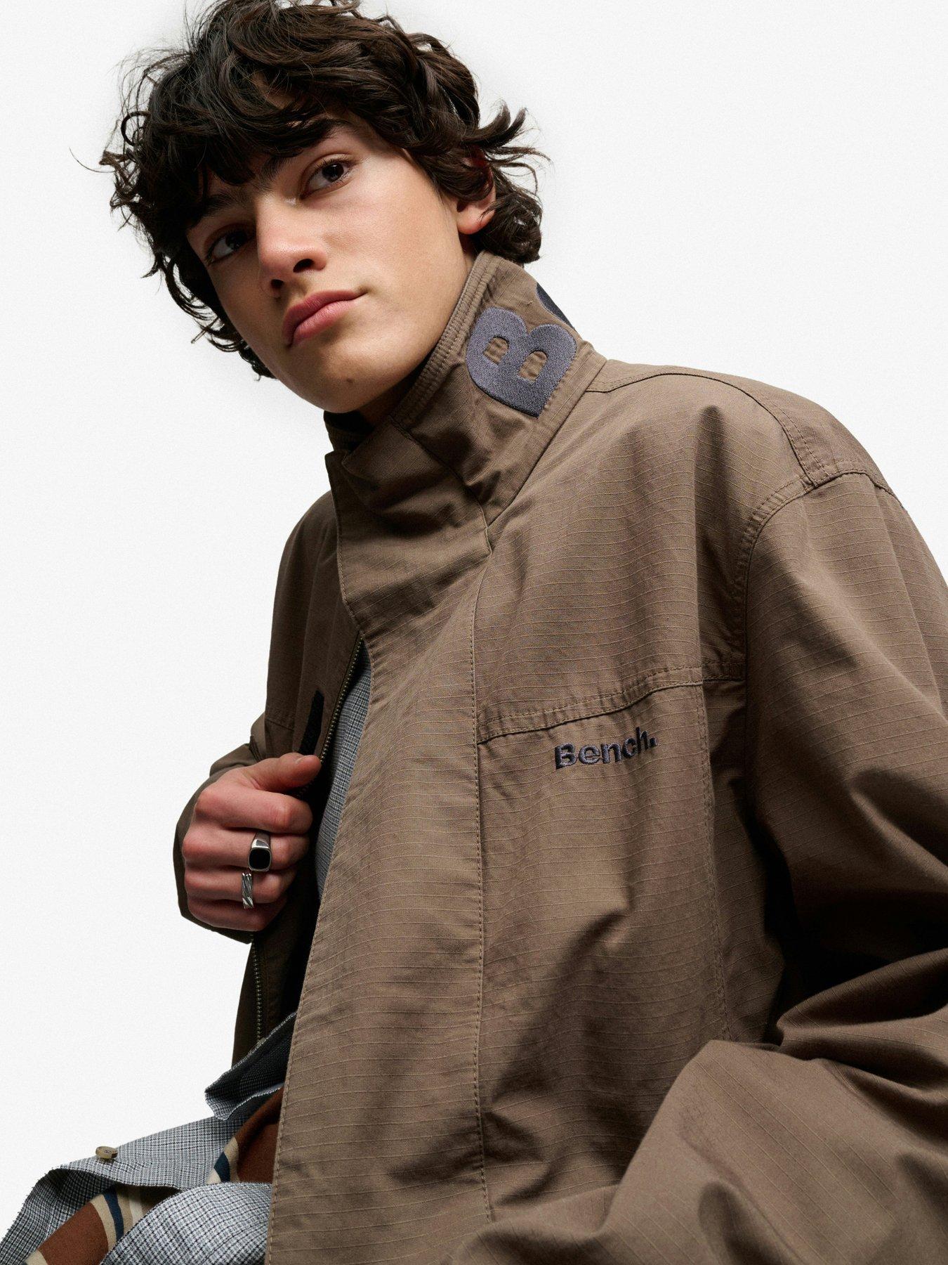Image 4 of 5 of Superdry Mens High Neck Ripstop Jacket - Light Brown