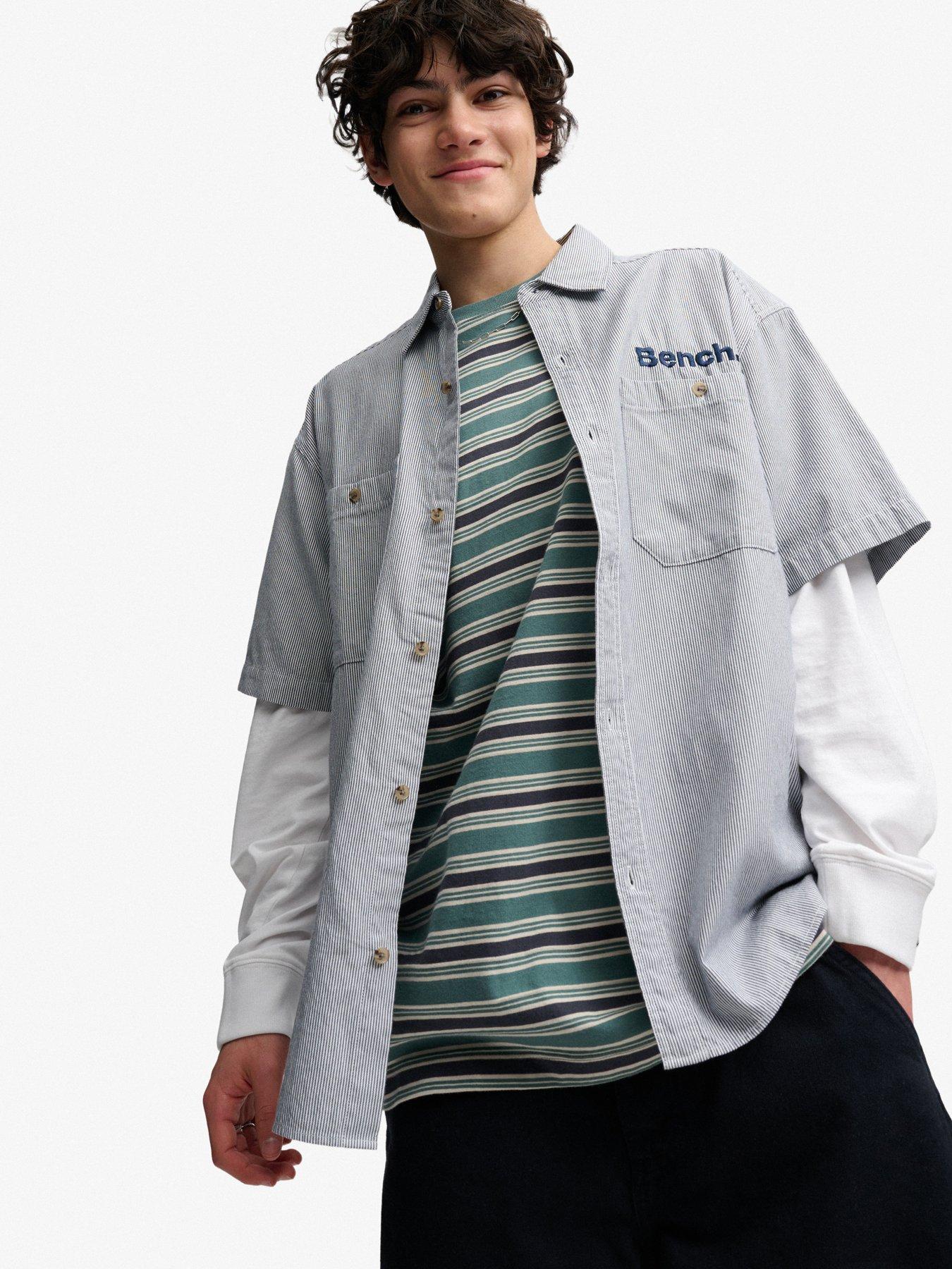 Image 1 of 5 of Superdry Mens Mechanic Boxy Button-Through Short Sleeve Shirt - Navy