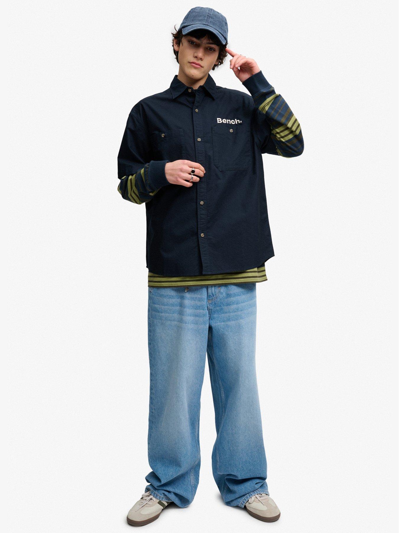Image 3 of 4 of Superdry Mechanic Short Sleeve Boxy Shirt - Navy