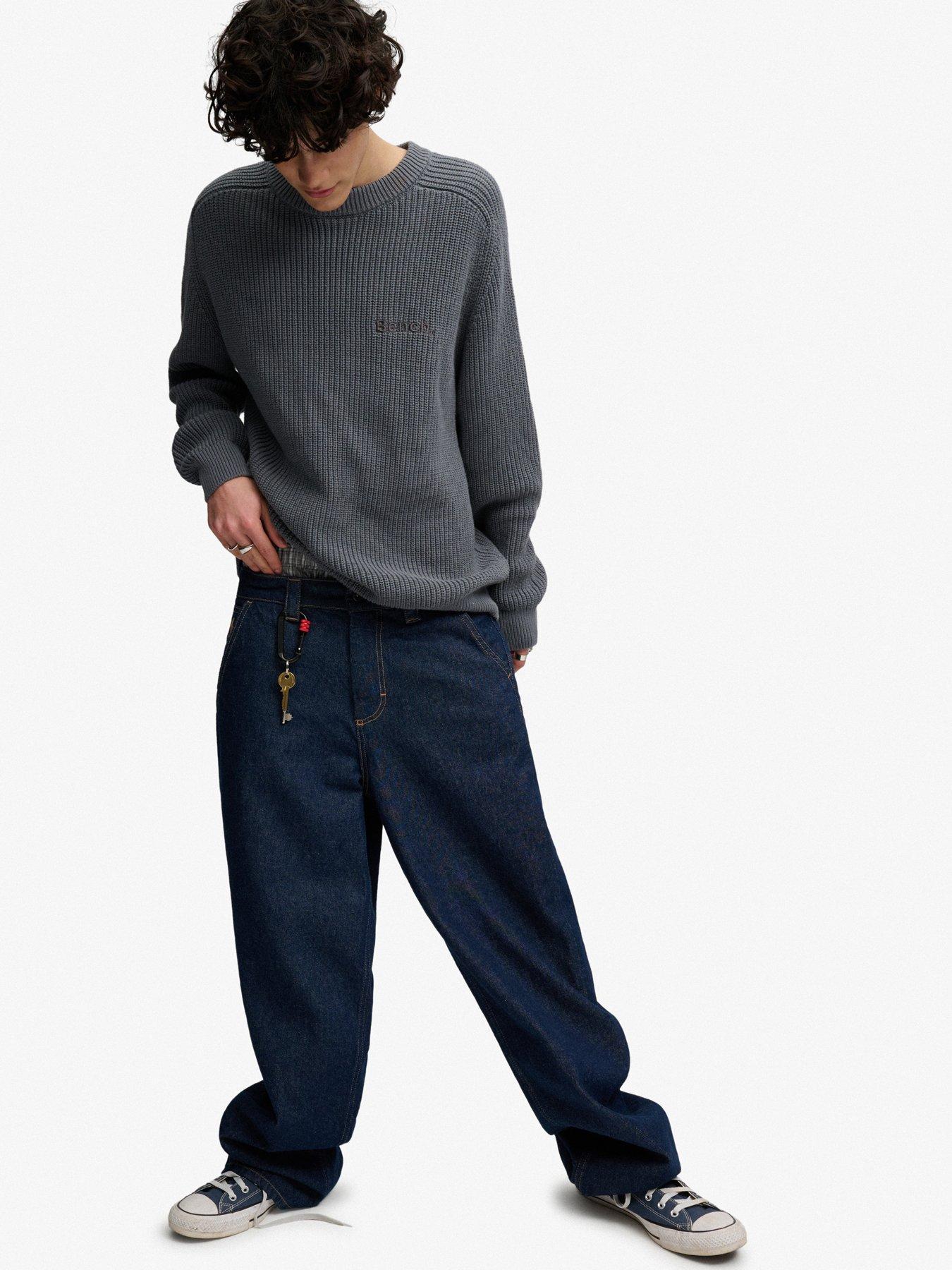 Image 3 of 5 of Superdry Mens Rib Boxy Relaxed Fit Jumper - Grey