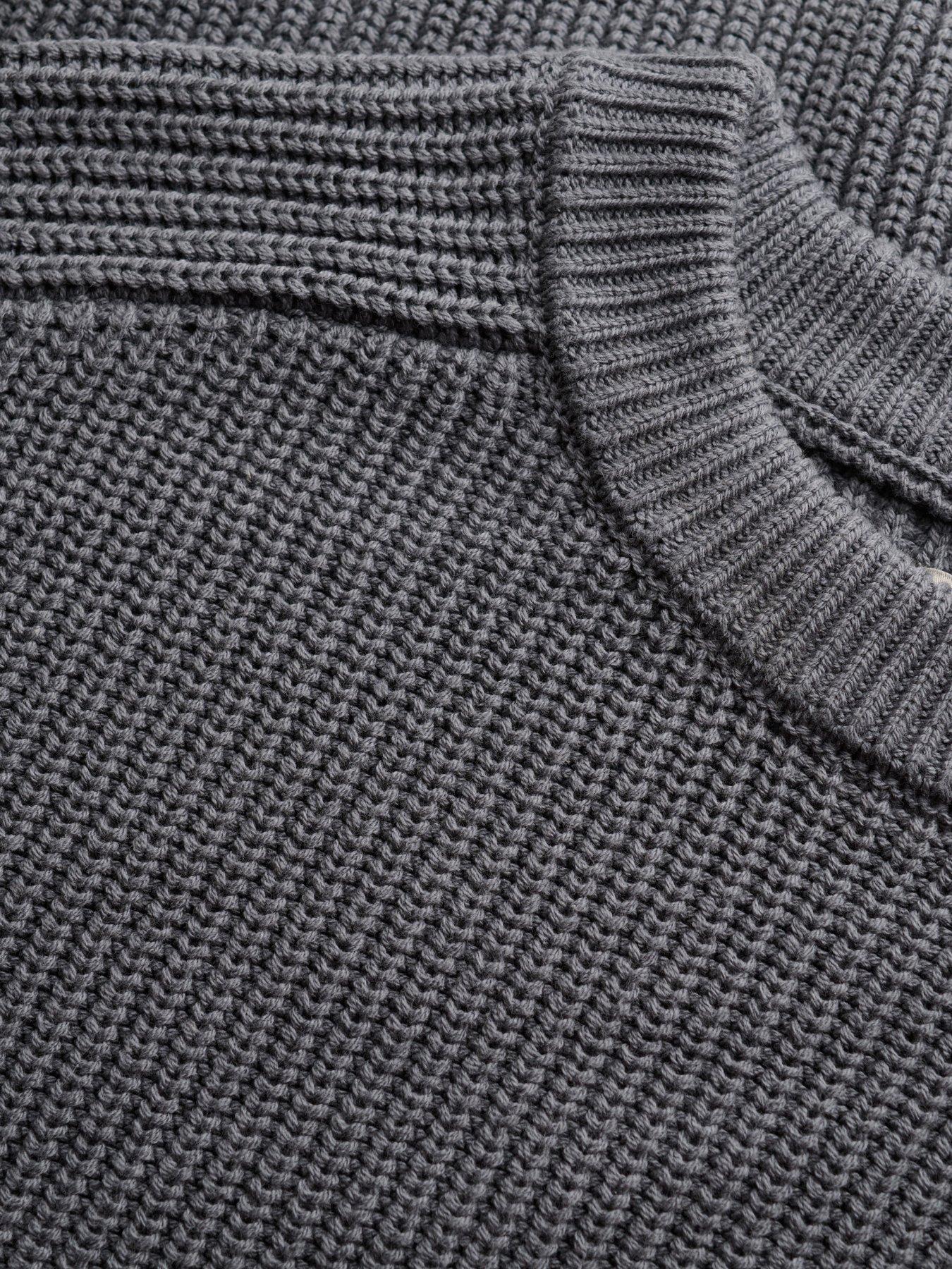 Image 5 of 5 of Superdry Mens Rib Boxy Relaxed Fit Jumper - Grey