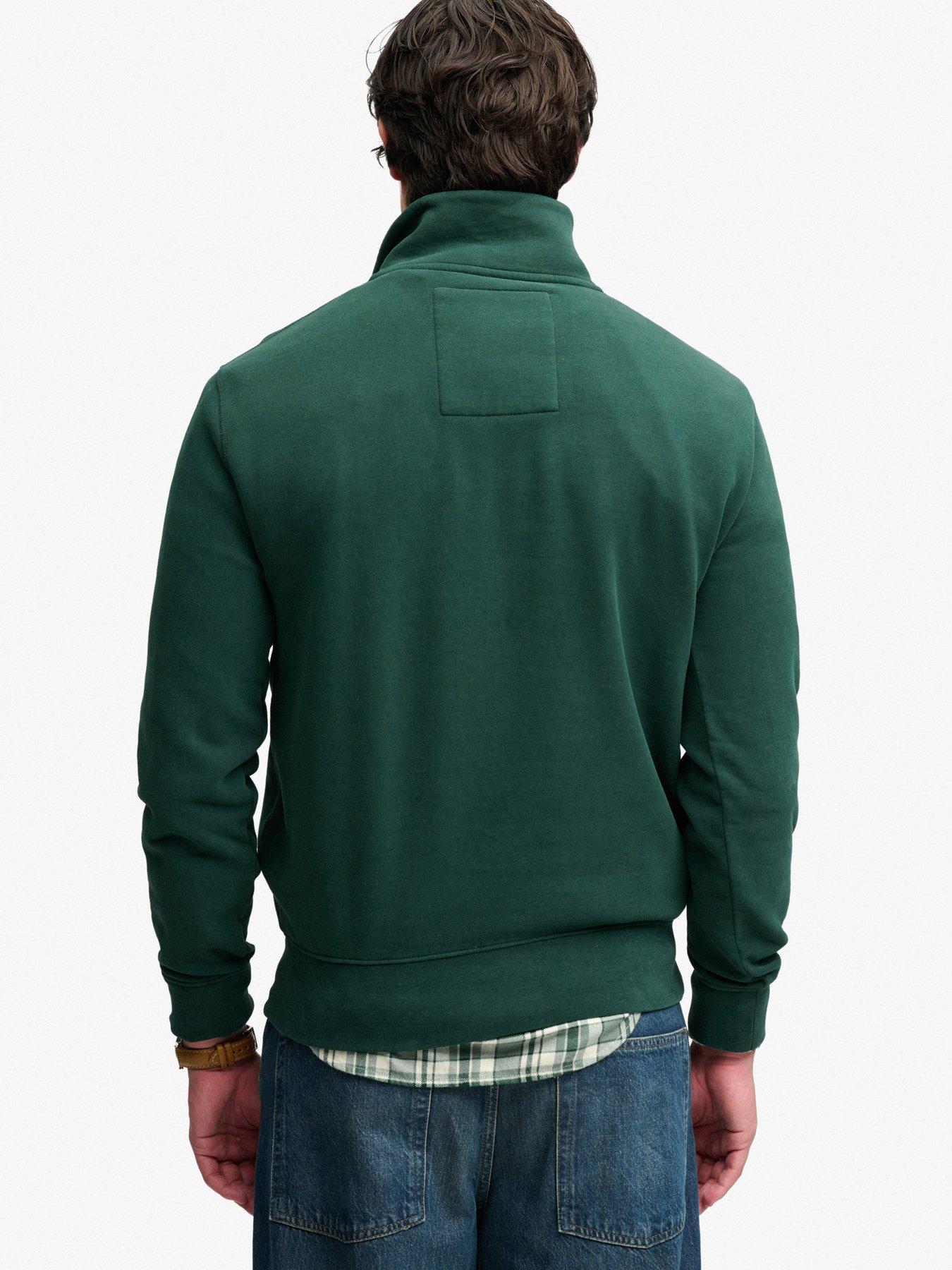 Image 2 of 6 of Superdry Mens Company Logo Half Zip Sweatshirt - Green