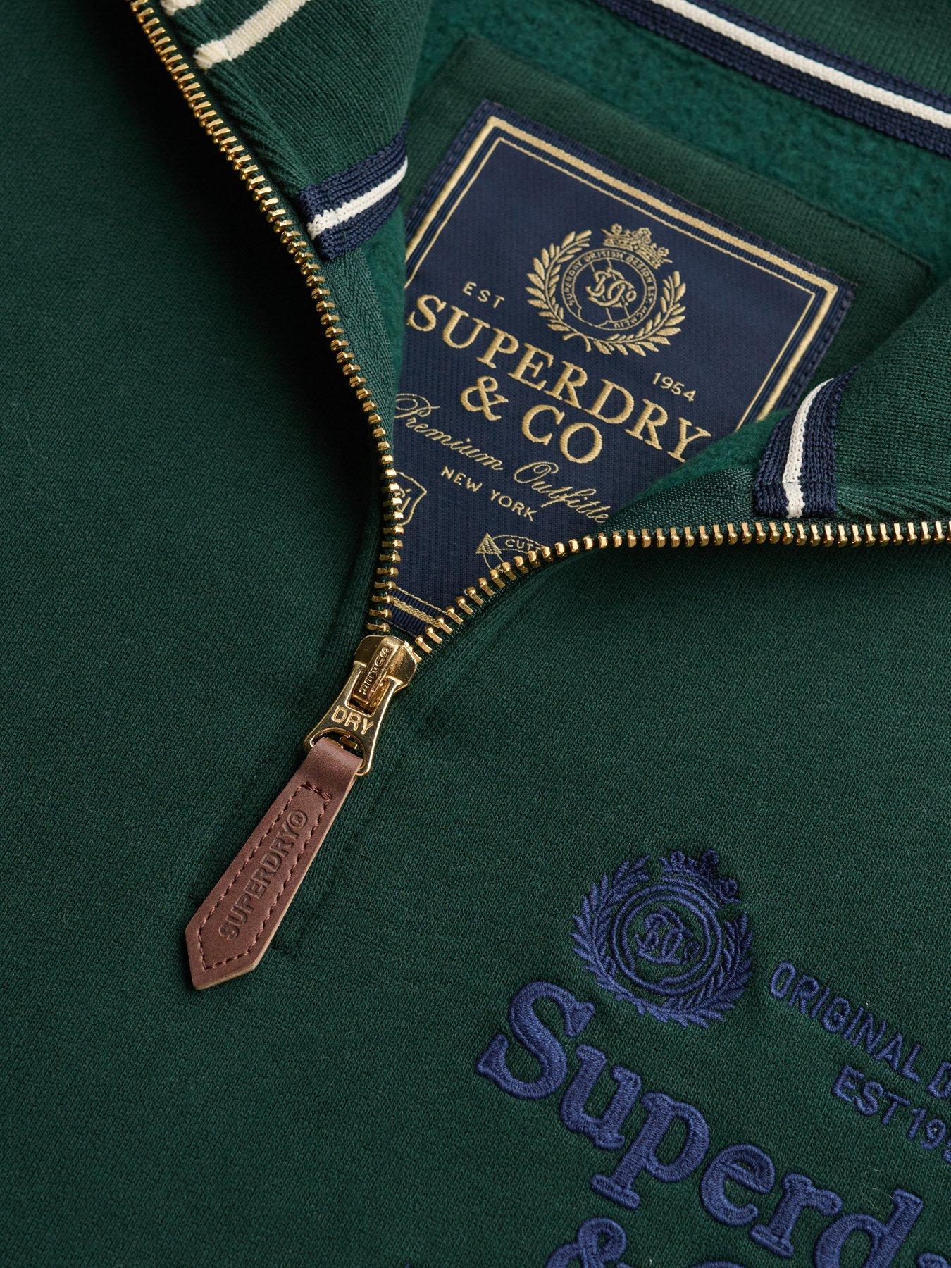 Image 6 of 6 of Superdry Mens Company Logo Half Zip Sweatshirt - Green