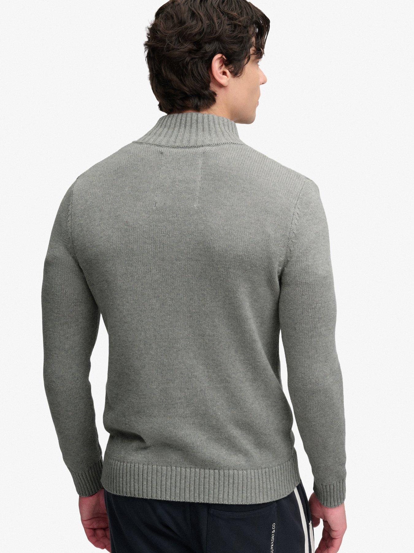 Image 2 of 7 of Superdry Superdry Cotton Button Henley Jumper - Grey