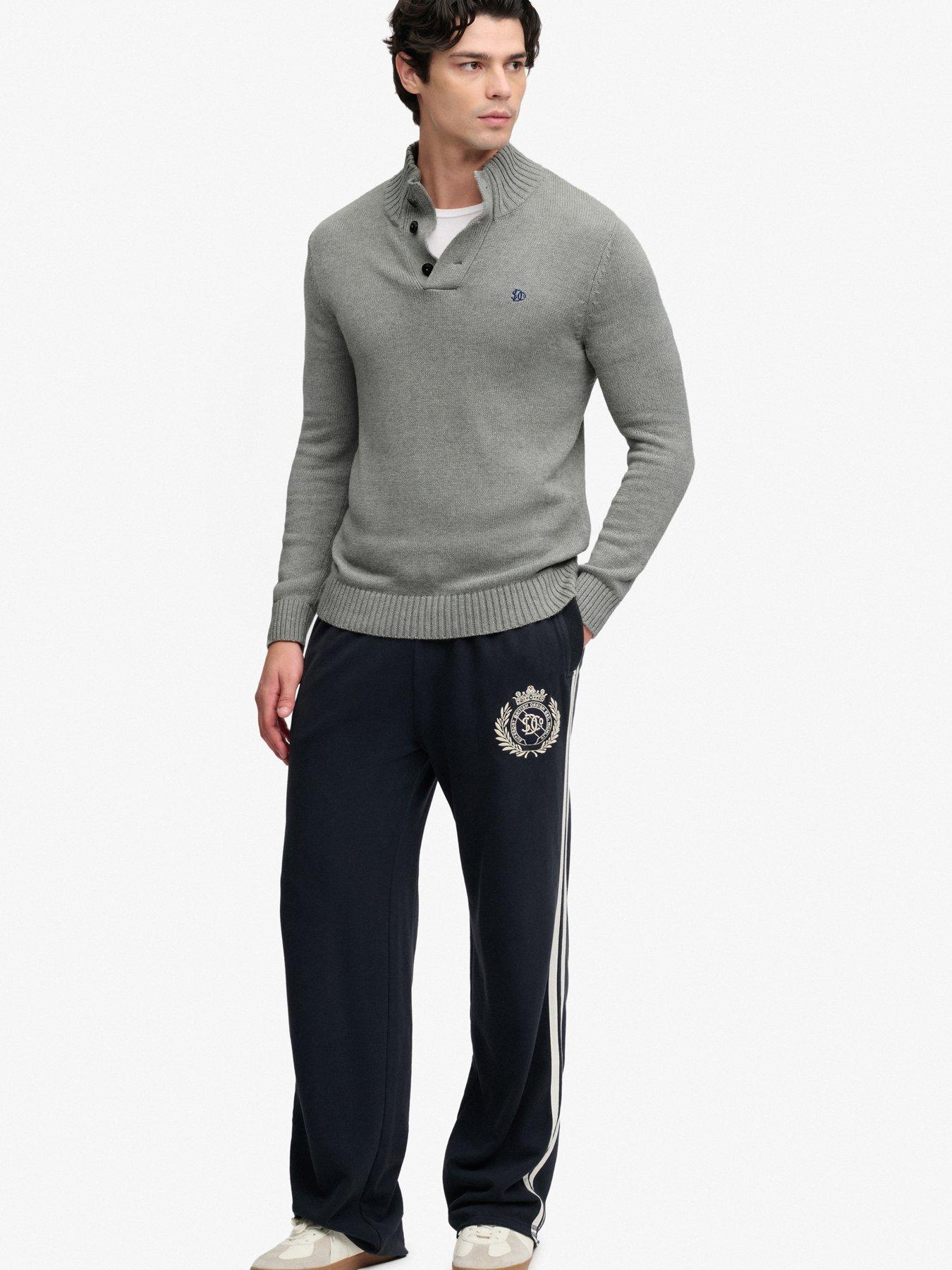 Image 3 of 7 of Superdry Superdry Cotton Button Henley Jumper - Grey