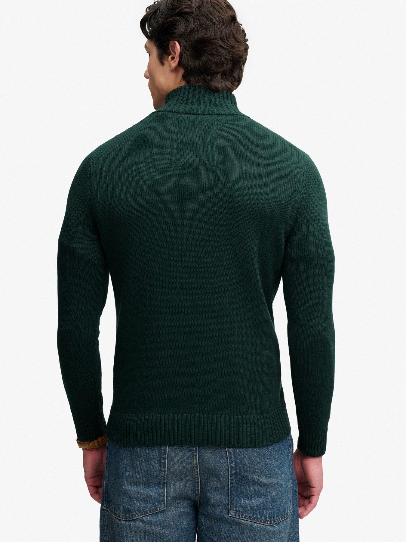 Image 2 of 7 of Superdry Superdry Cotton Button Henley Jumper - Green