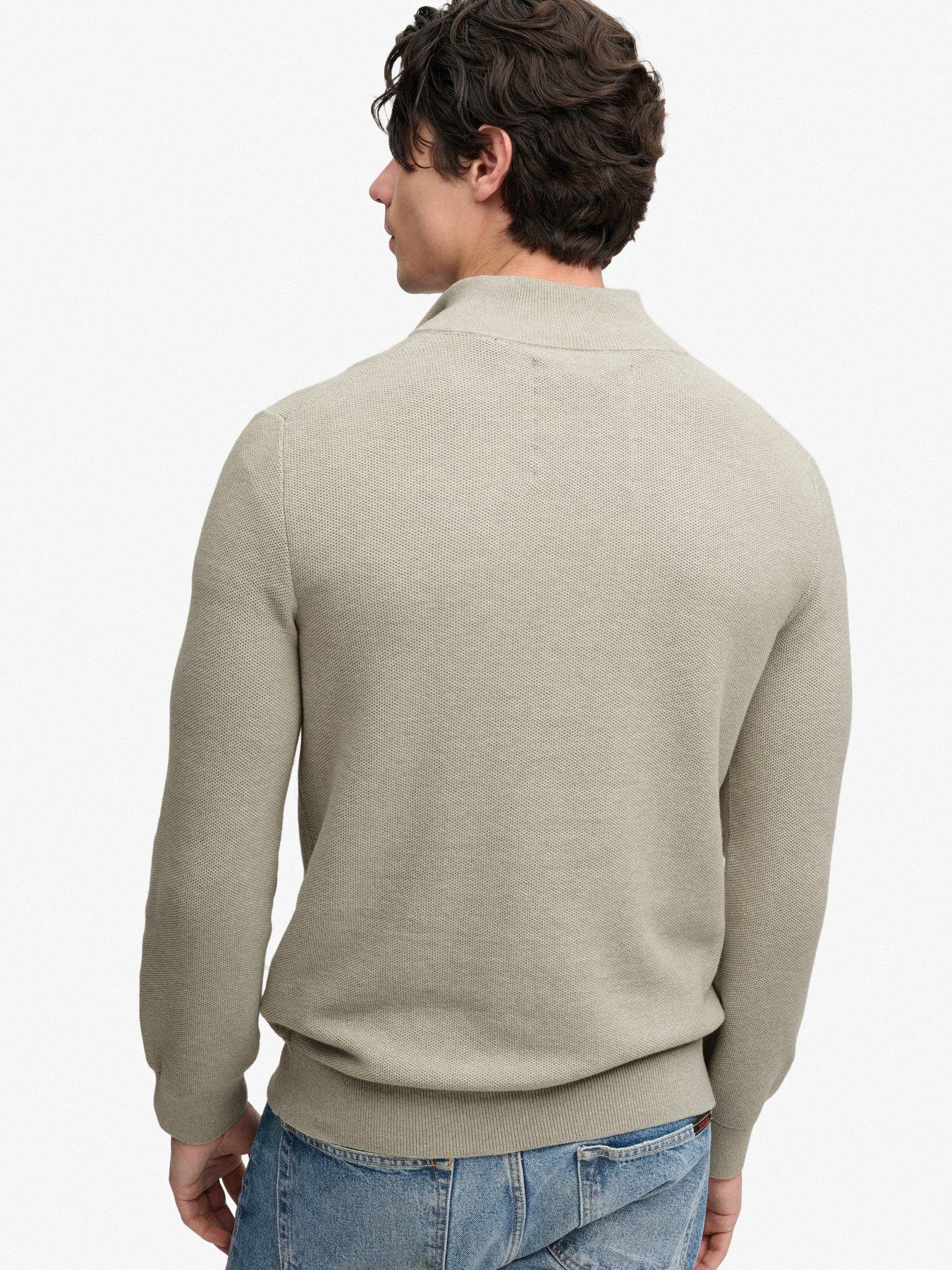 Image 2 of 7 of Superdry Mens Honeycomb Texture Half Zip Jumper - Grey