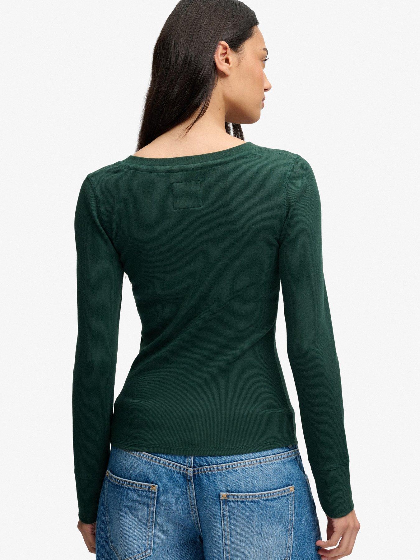 Image 2 of 7 of Superdry Superdry Athletic Button Down Long Sleeve T-shirt - Green