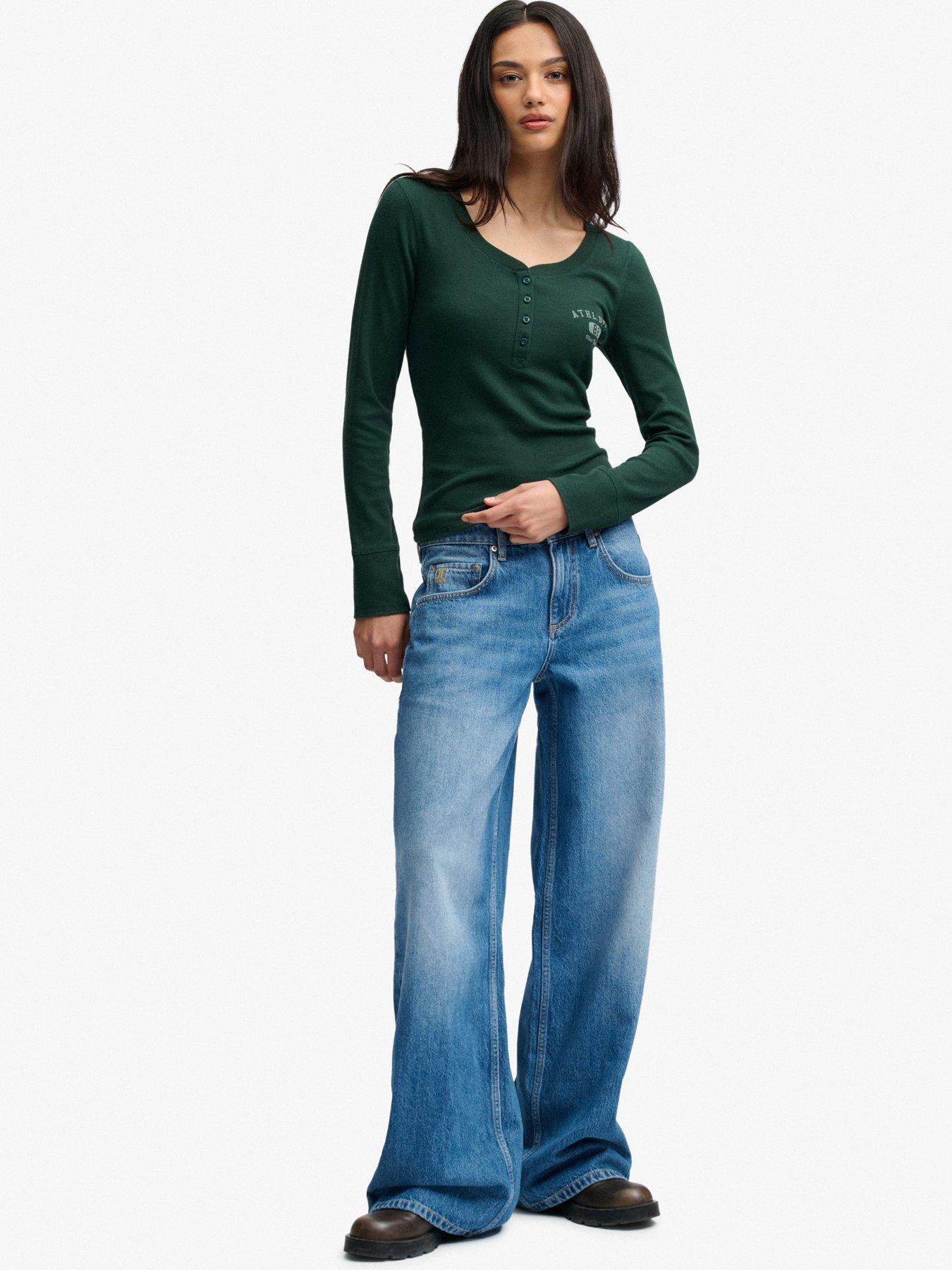 Image 3 of 7 of Superdry Superdry Athletic Button Down Long Sleeve T-shirt - Green