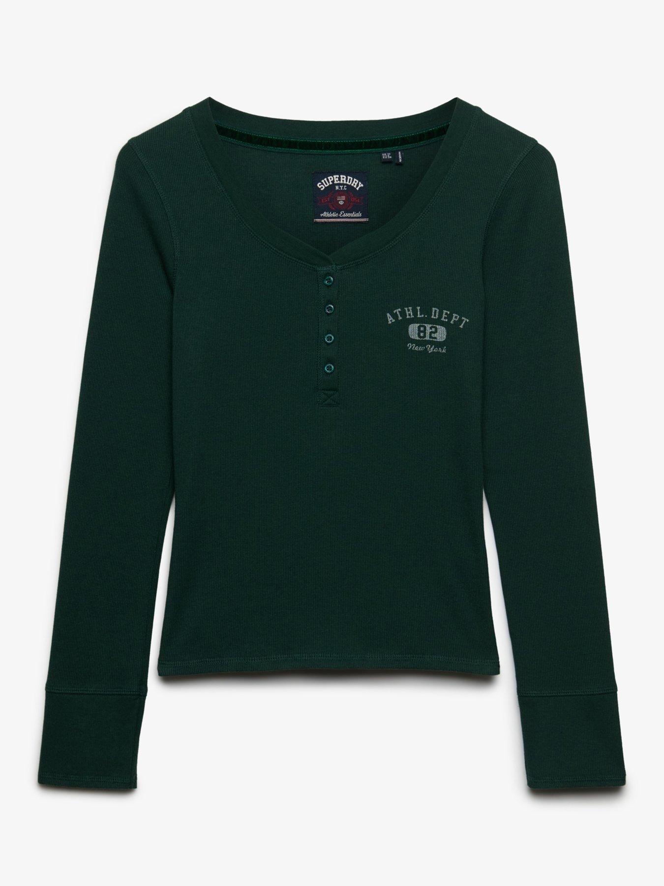Image 7 of 7 of Superdry Superdry Athletic Button Down Long Sleeve T-shirt - Green