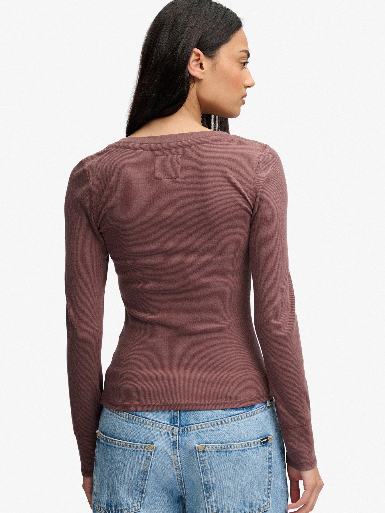 Image 2 of 7 of Superdry Superdry Athletic Button Down Long Sleeve T-shirt - Brown