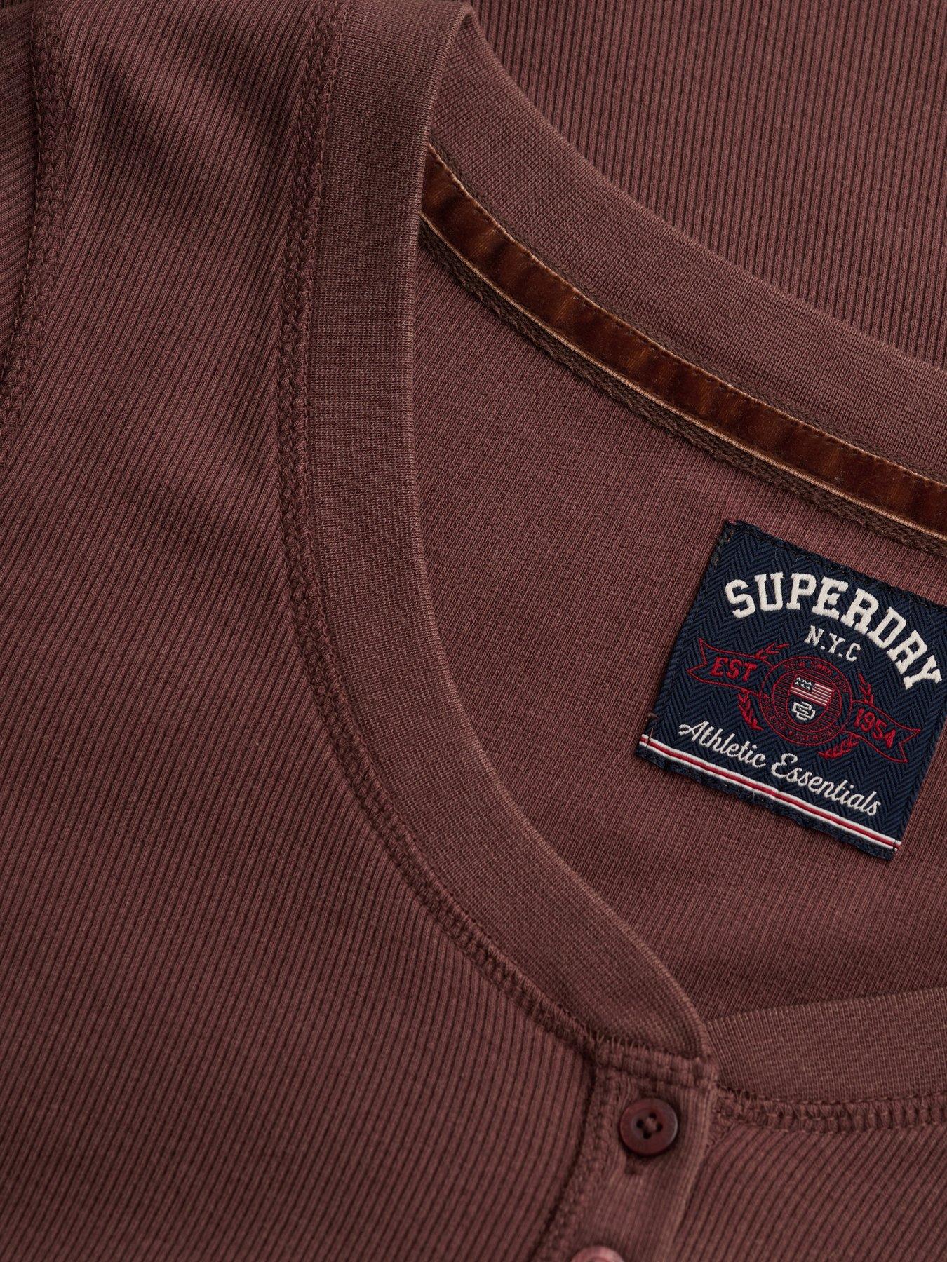 Image 6 of 7 of Superdry Superdry Athletic Button Down Long Sleeve T-shirt - Brown