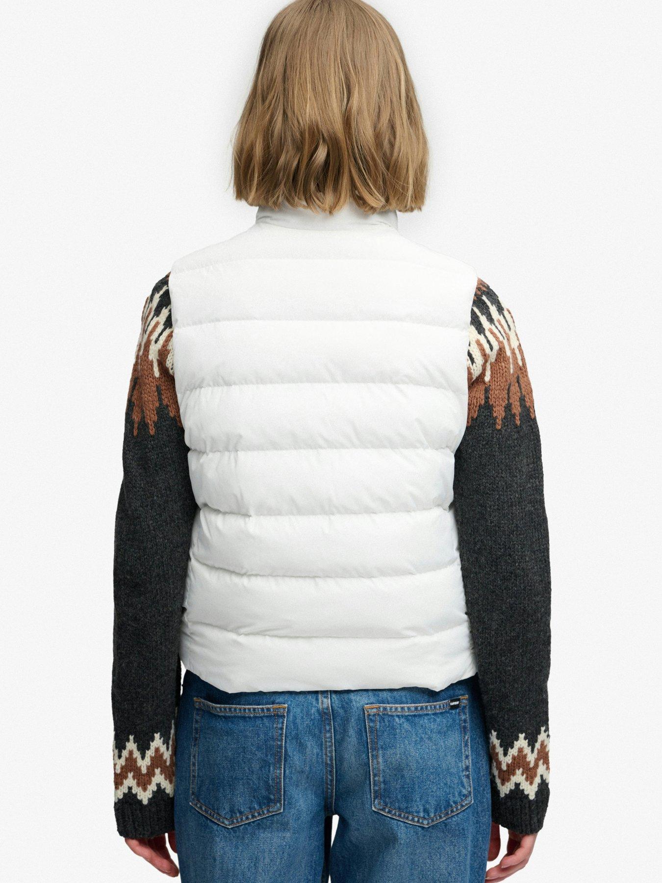 Image 2 of 7 of Superdry Superdry Entry Padded Snap Gilet - White