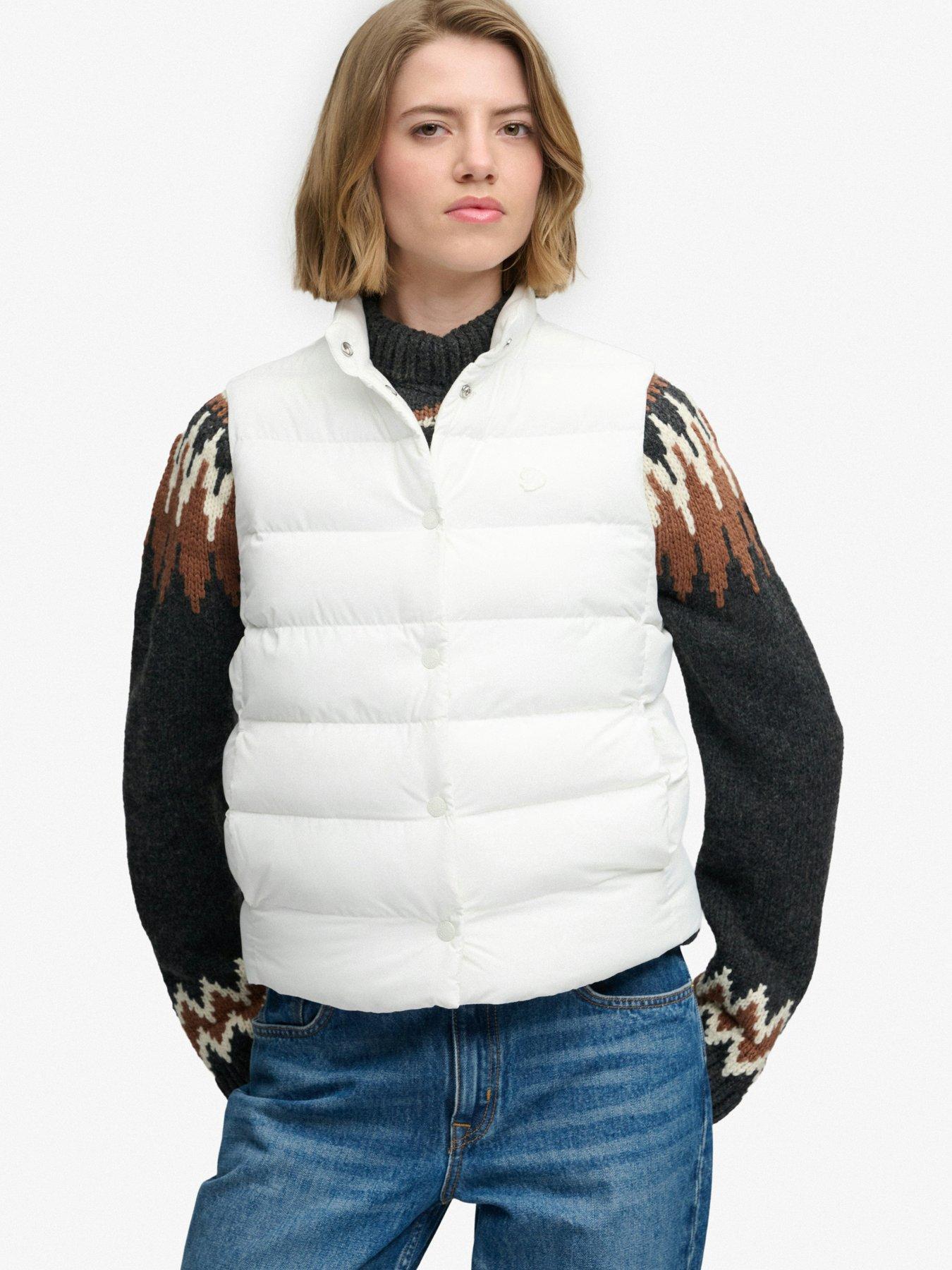 Image 5 of 7 of Superdry Superdry Entry Padded Snap Gilet - White