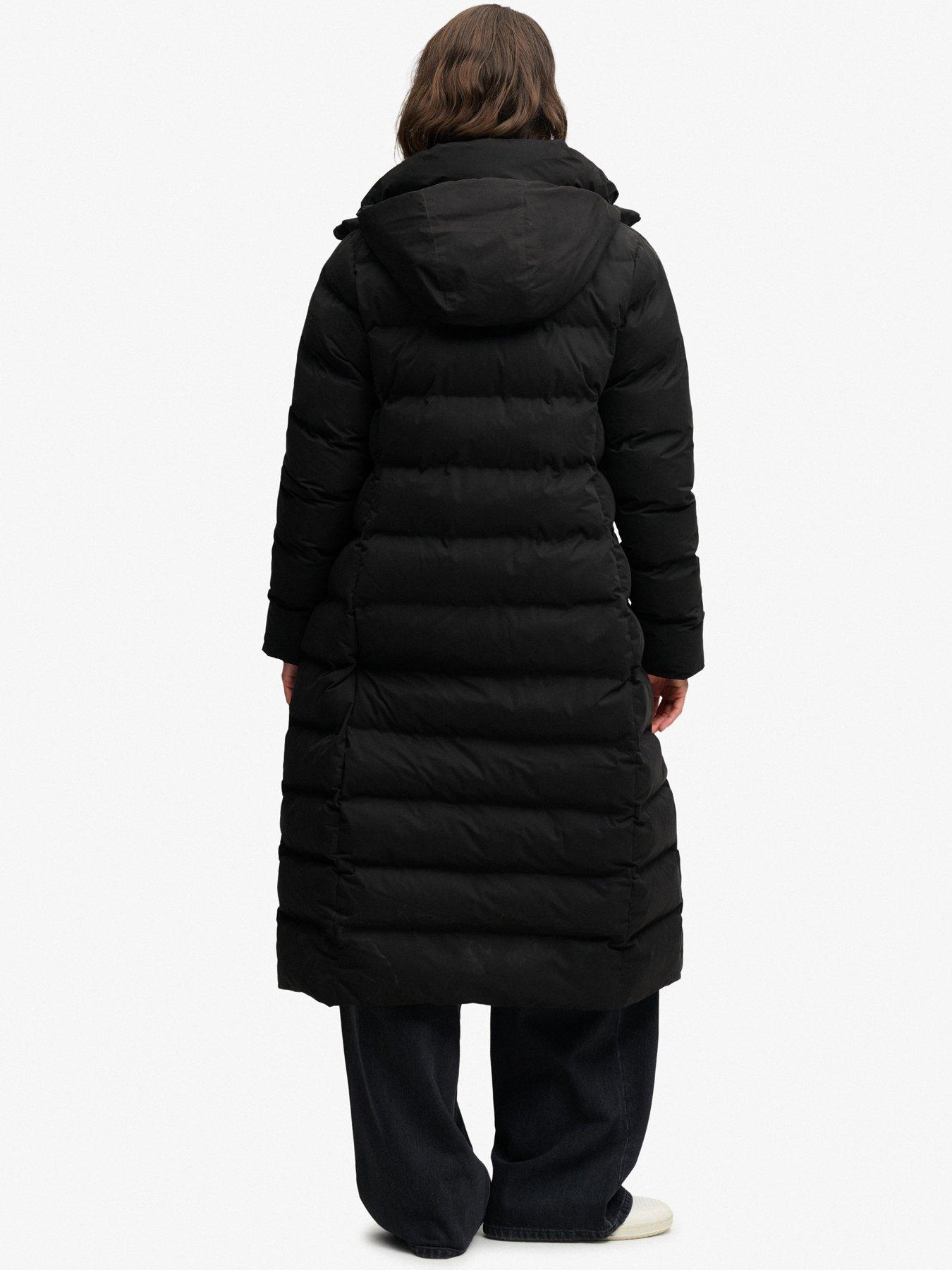 Image 2 of 7 of Superdry Superdry City Longline Microfibre Jacket - Black