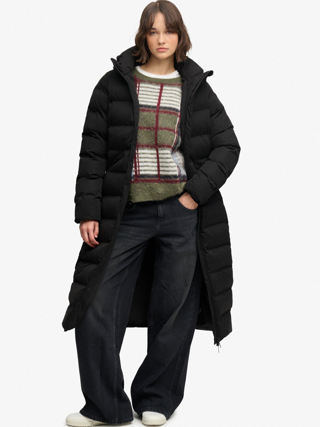 Image 3 of 7 of Superdry Superdry City Longline Microfibre Jacket - Black