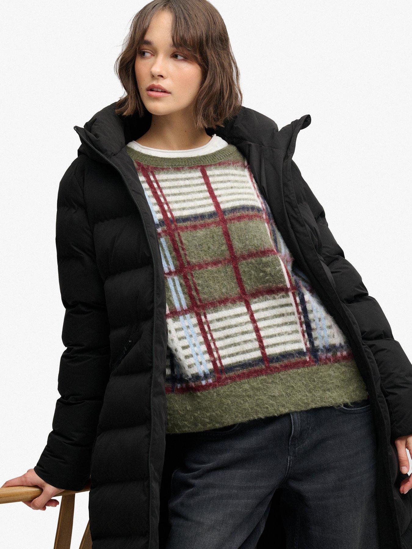 Image 4 of 7 of Superdry Superdry City Longline Microfibre Jacket - Black