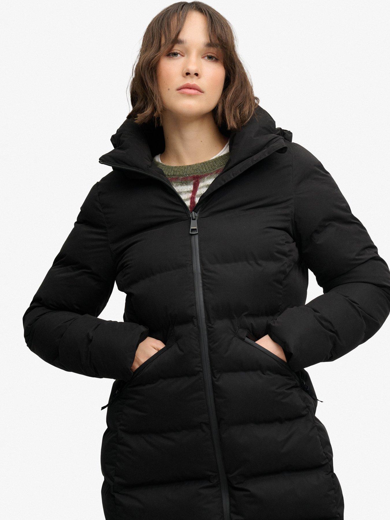 Image 6 of 7 of Superdry Superdry City Longline Microfibre Jacket - Black