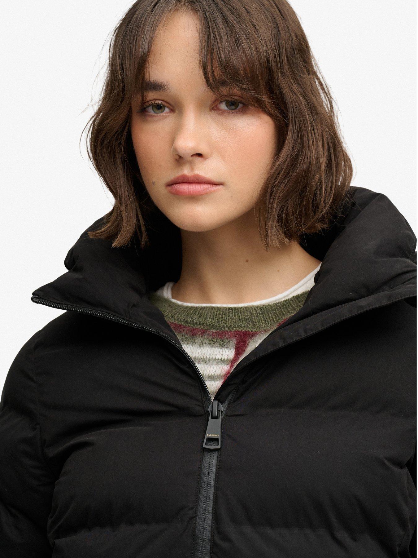 Image 7 of 7 of Superdry Superdry City Longline Microfibre Jacket - Black
