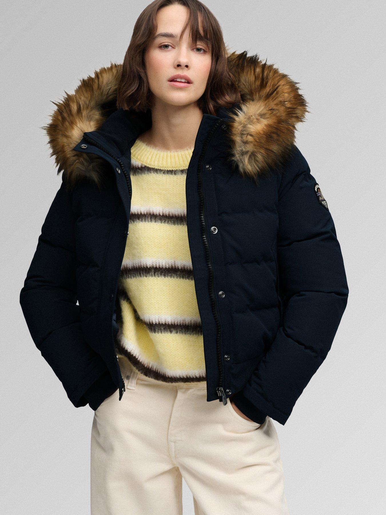 Image 1 of 7 of Superdry Superdry Everest Hooded Bomber Jacket - Navy