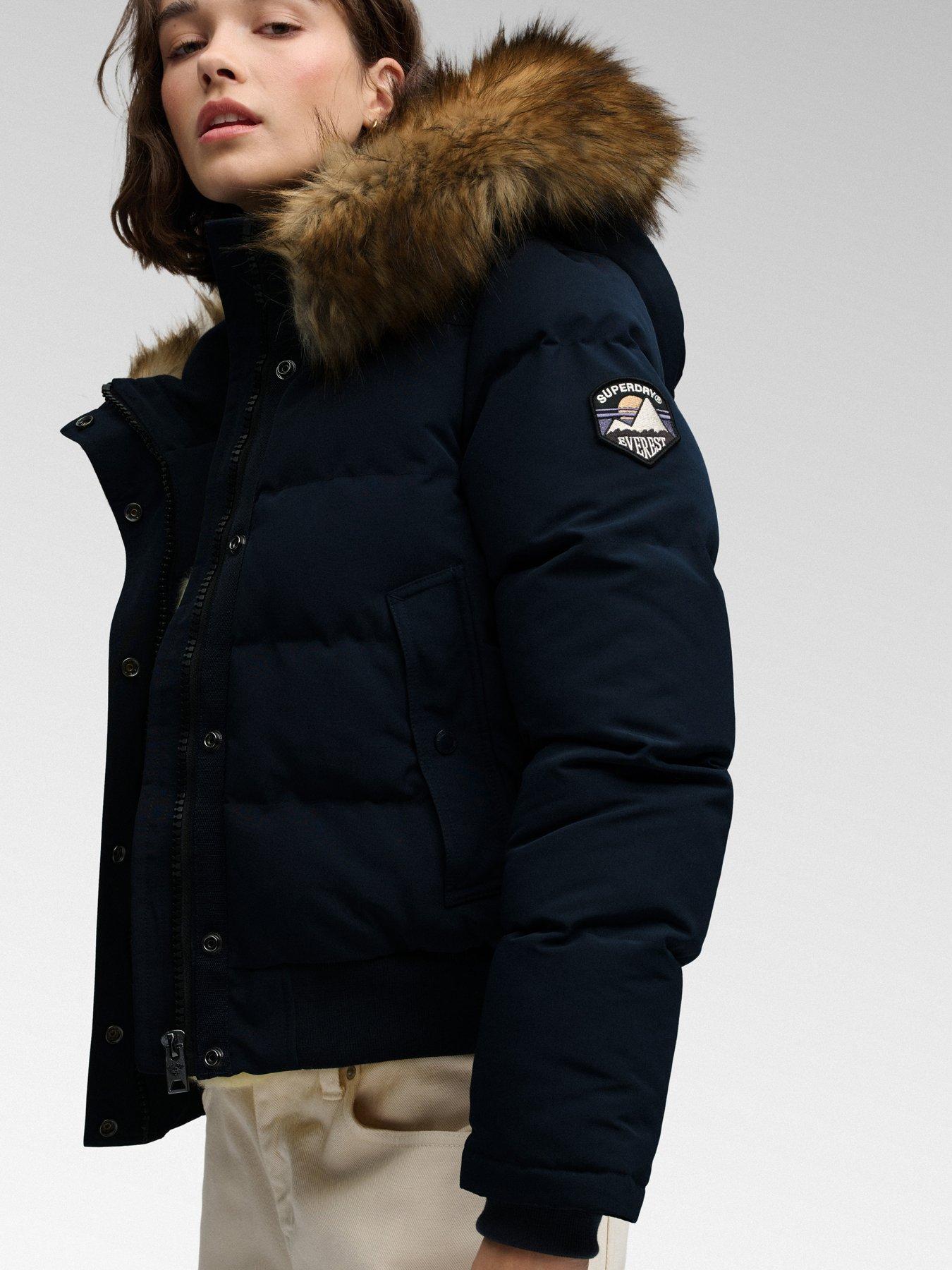 Image 4 of 7 of Superdry Superdry Everest Hooded Bomber Jacket - Navy