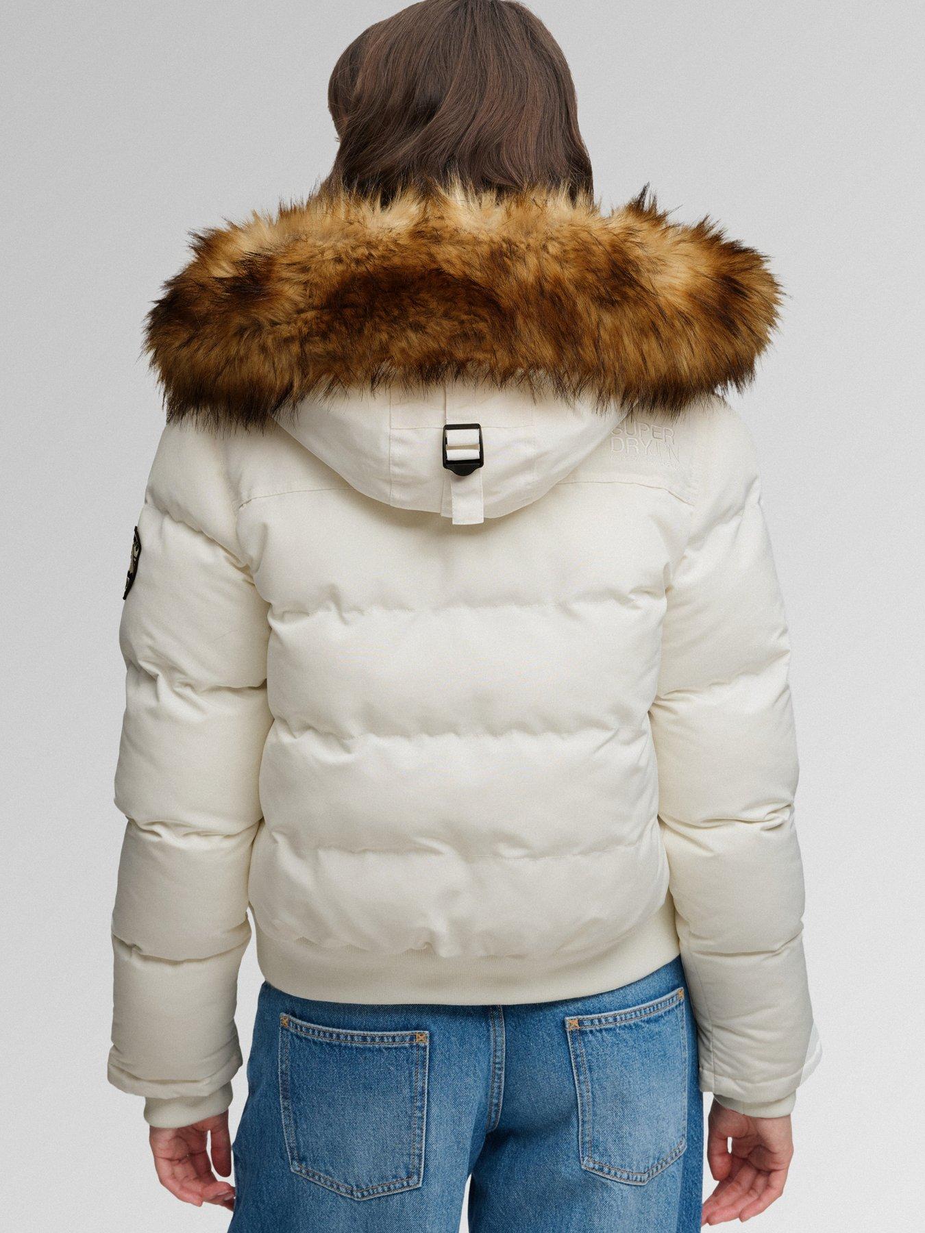 Image 2 of 7 of Superdry Superdry Everest Hooded Bomber Jacket - Off White