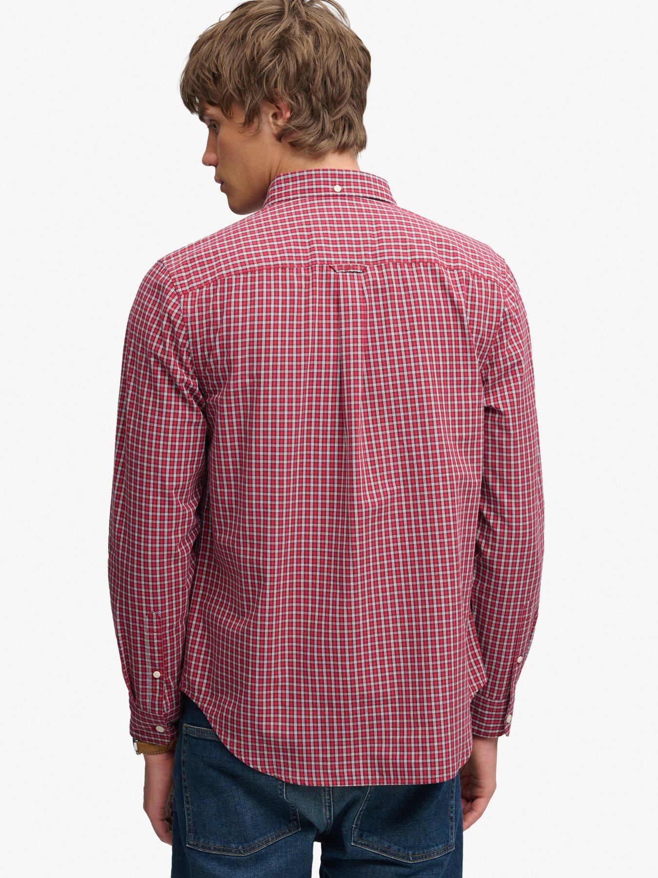 Image 2 of 6 of Superdry Preppy Poplin Long Sleeve Shirt - Red