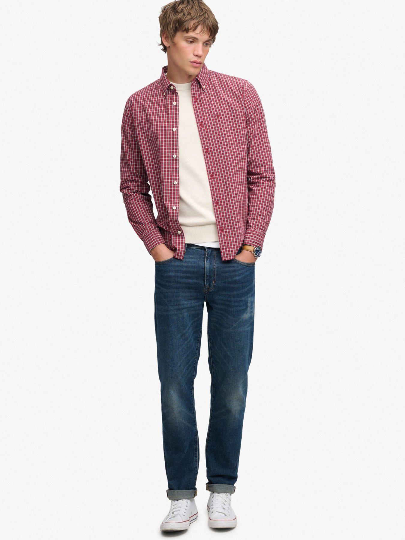 Image 3 of 6 of Superdry Preppy Poplin Long Sleeve Shirt - Red