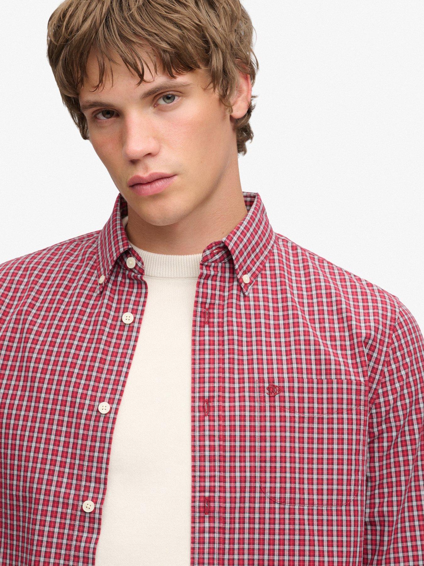 Image 5 of 6 of Superdry Preppy Poplin Long Sleeve Shirt - Red