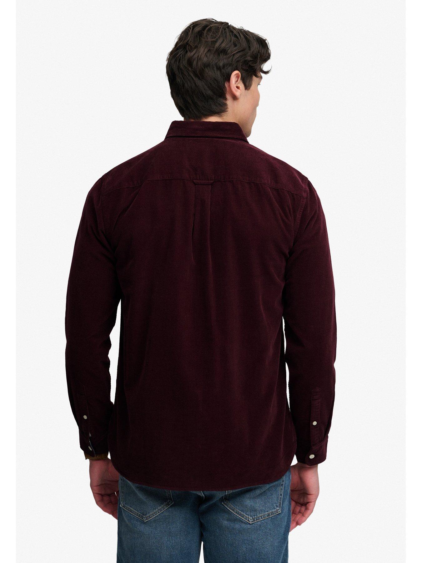 Image 2 of 7 of Superdry Superdry Classic Needle Cord Shirt - Dark Red