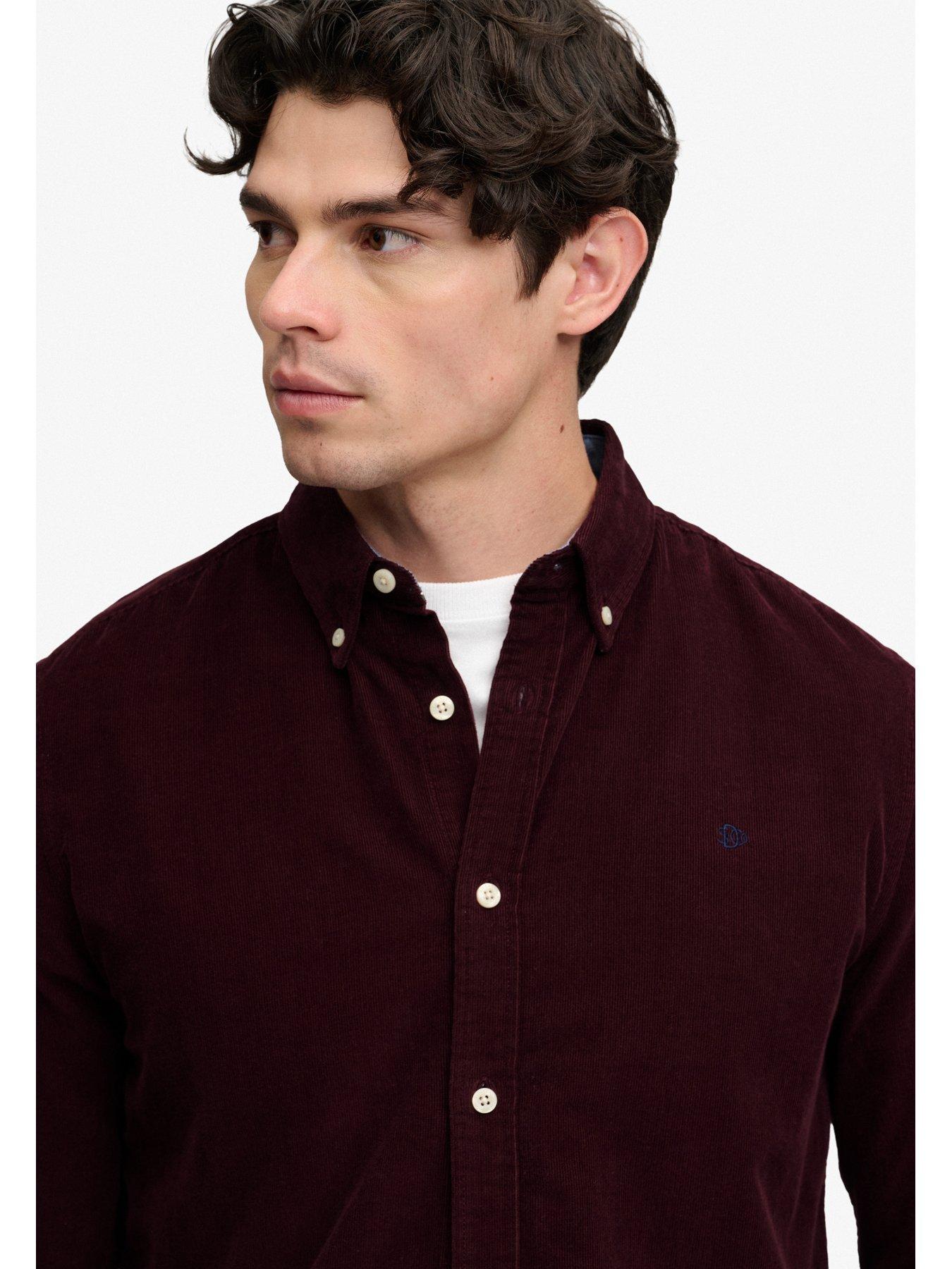 Image 5 of 7 of Superdry Superdry Classic Needle Cord Shirt - Dark Red