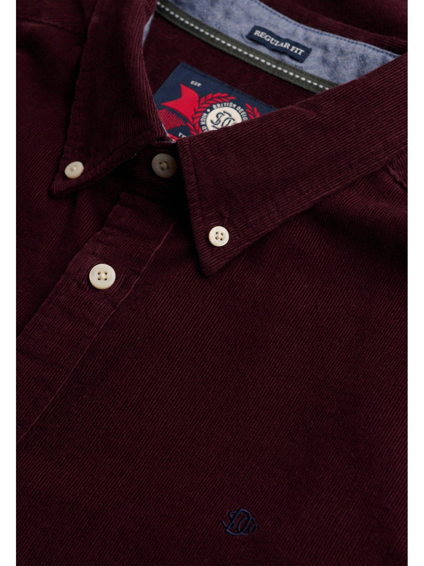 Image 6 of 7 of Superdry Superdry Classic Needle Cord Shirt - Dark Red