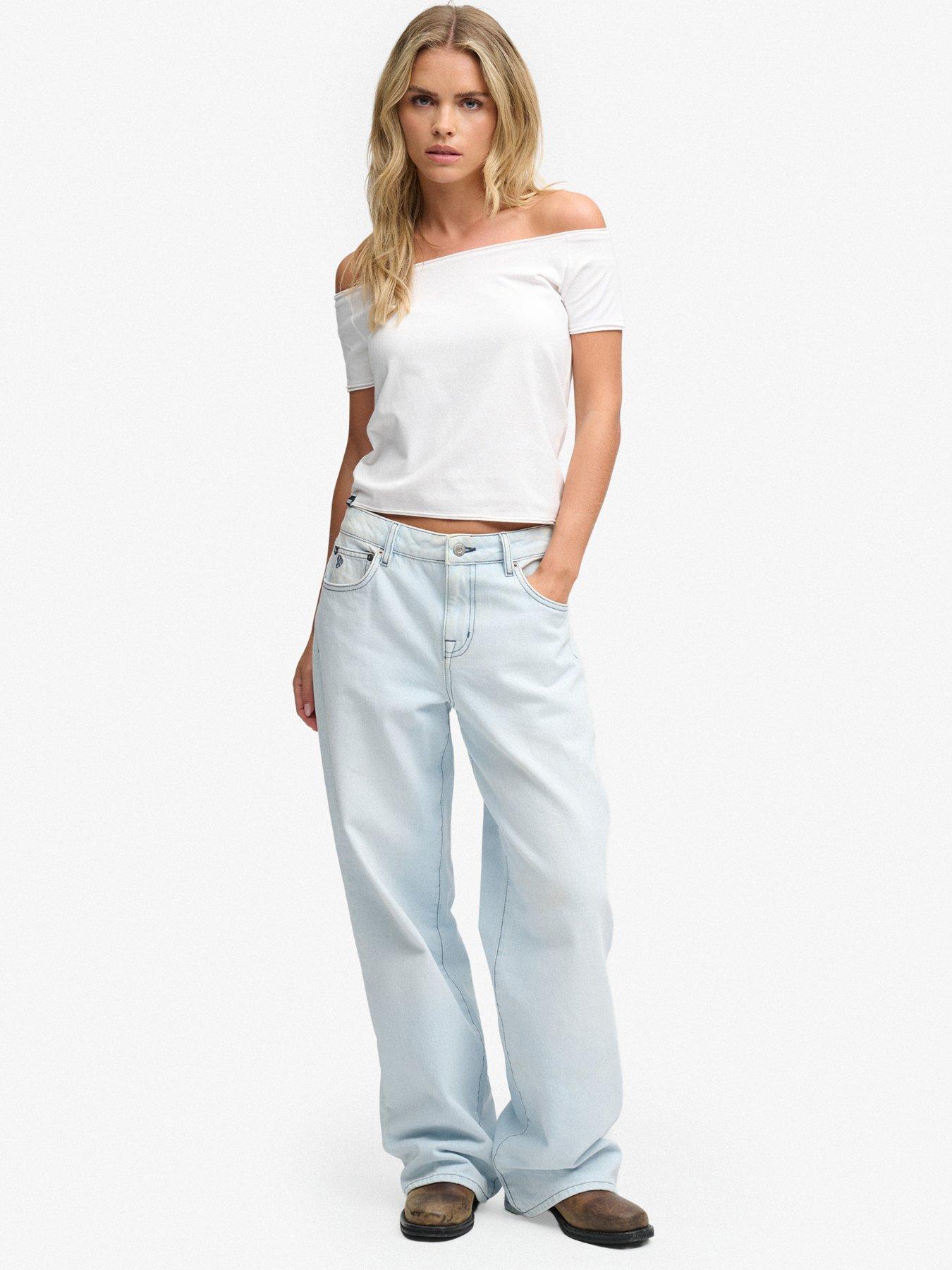 Image 3 of 6 of Superdry Superdry Off Shoulder Bardot Top - White