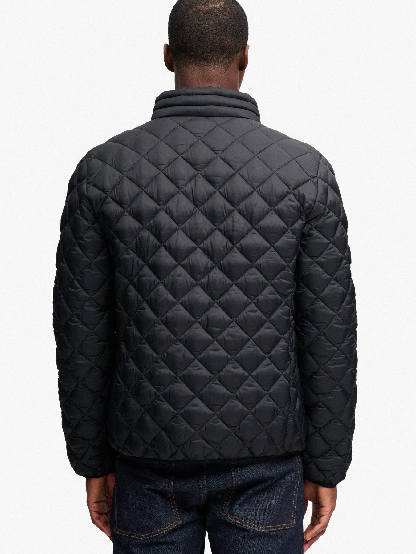 Image 2 of 7 of Superdry Mens Fuji Diamond Quilted Lightweight Jacket - Black