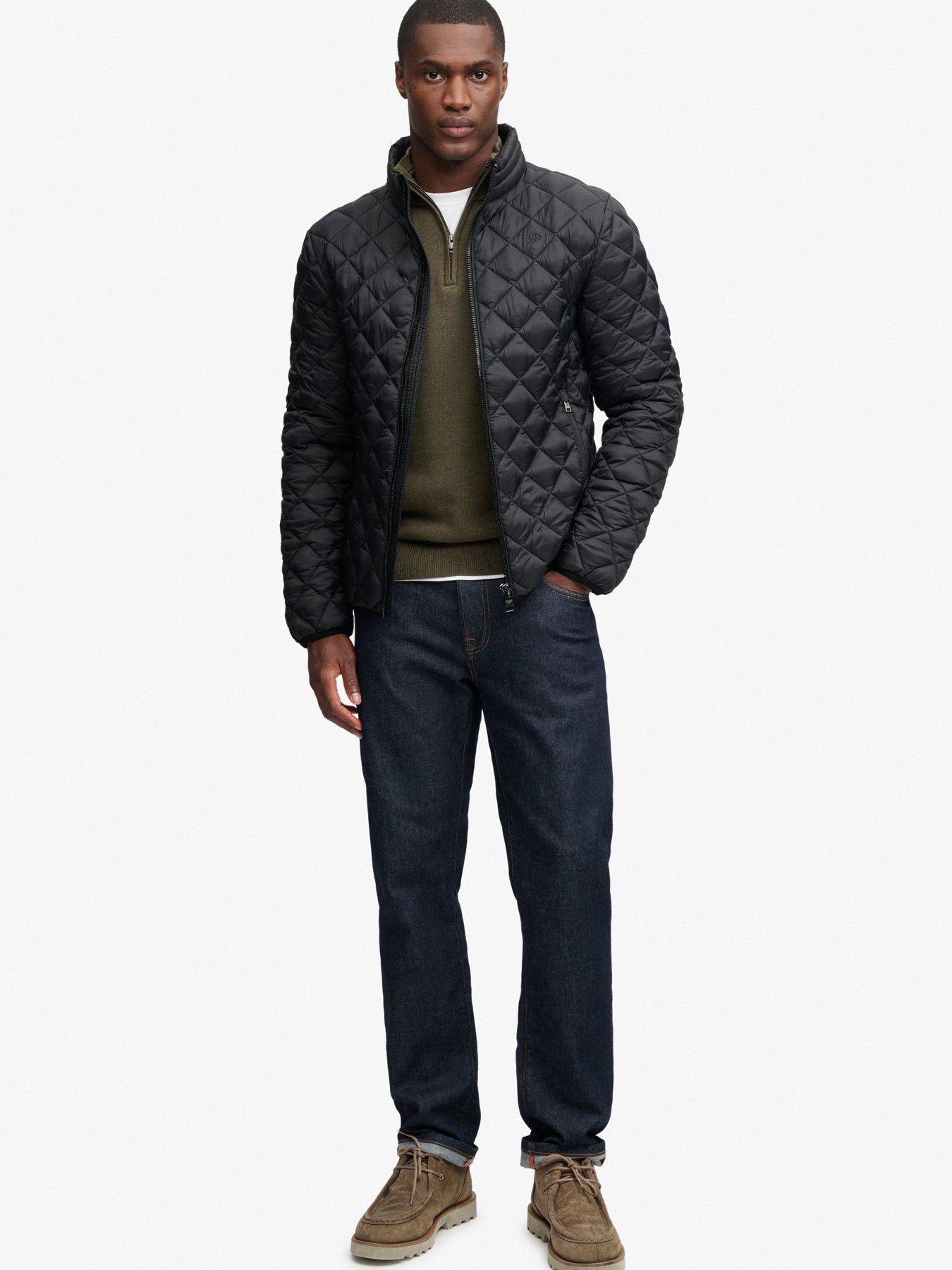 Image 3 of 7 of Superdry Mens Fuji Diamond Quilted Lightweight Jacket - Black