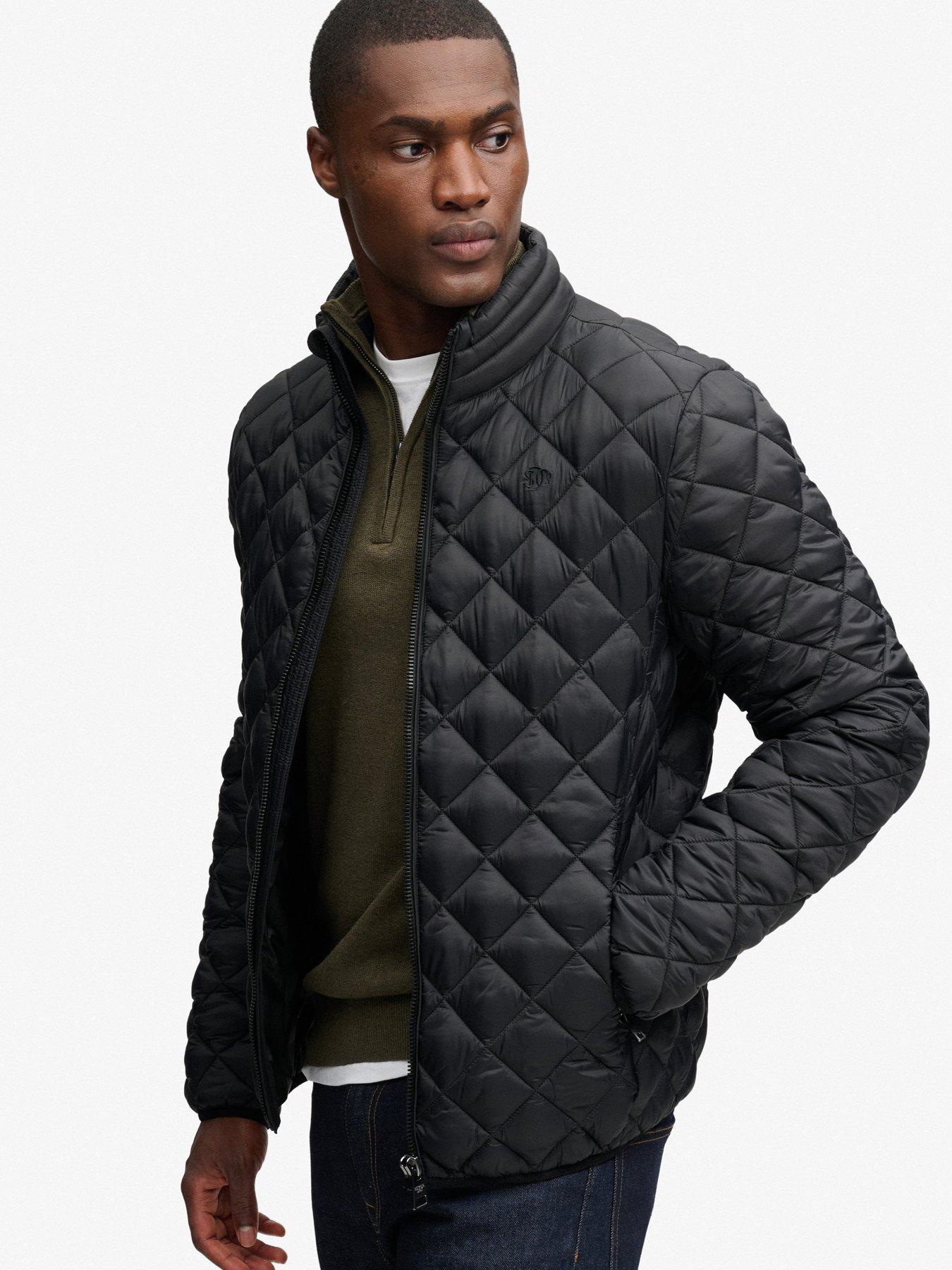 Image 4 of 7 of Superdry Mens Fuji Diamond Quilted Lightweight Jacket - Black