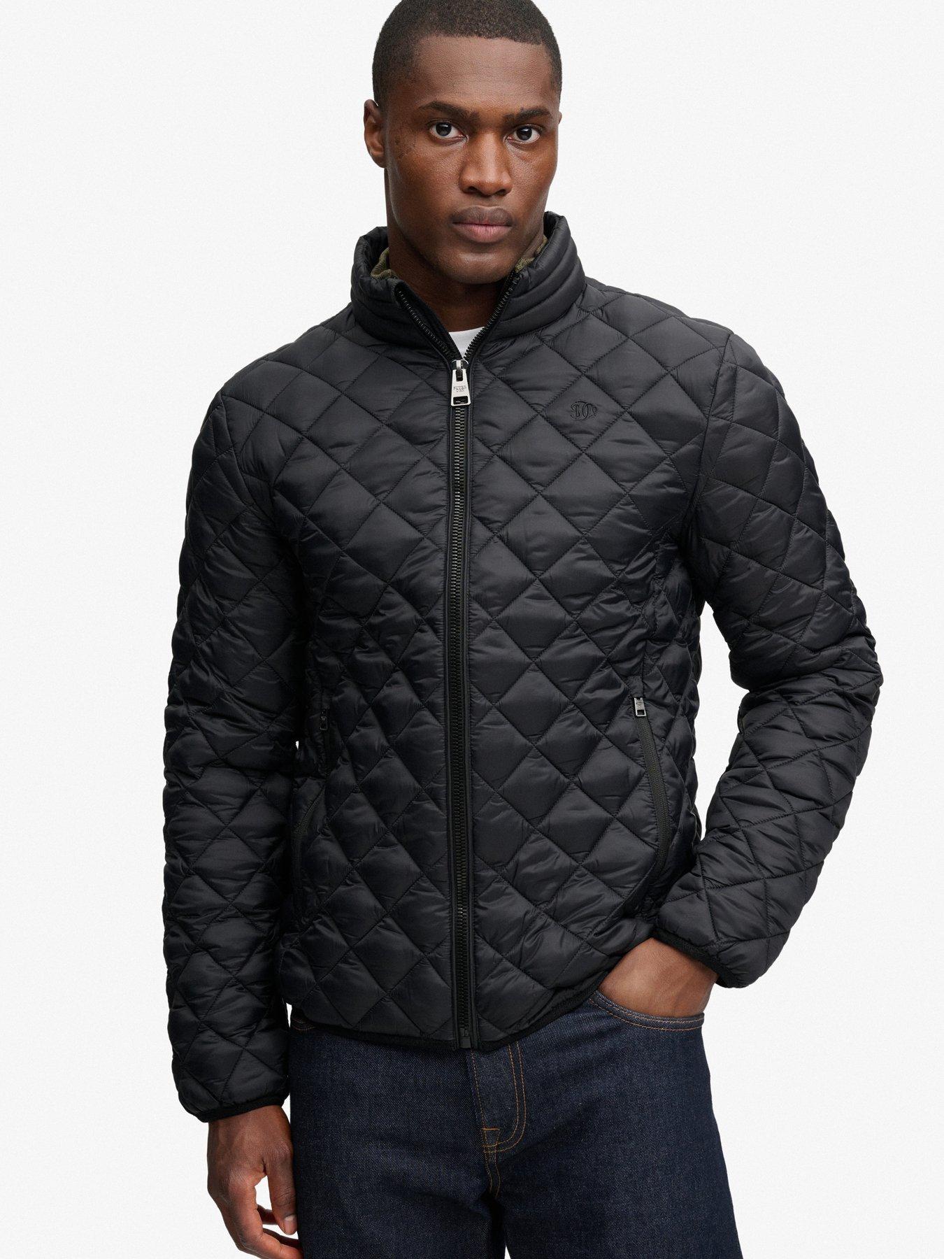 Image 5 of 7 of Superdry Mens Fuji Diamond Quilted Lightweight Jacket - Black
