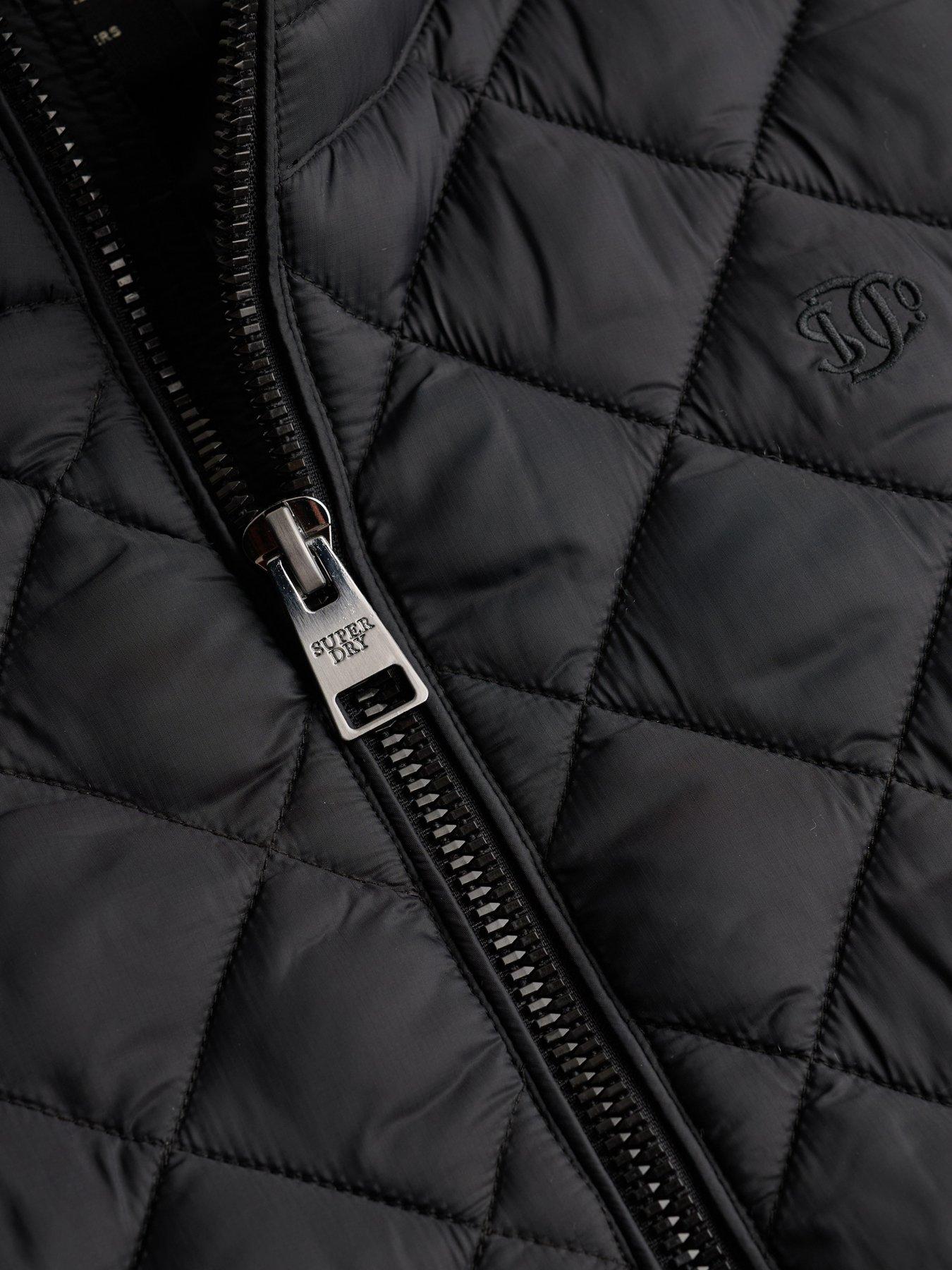 Image 7 of 7 of Superdry Mens Fuji Diamond Quilted Lightweight Jacket - Black