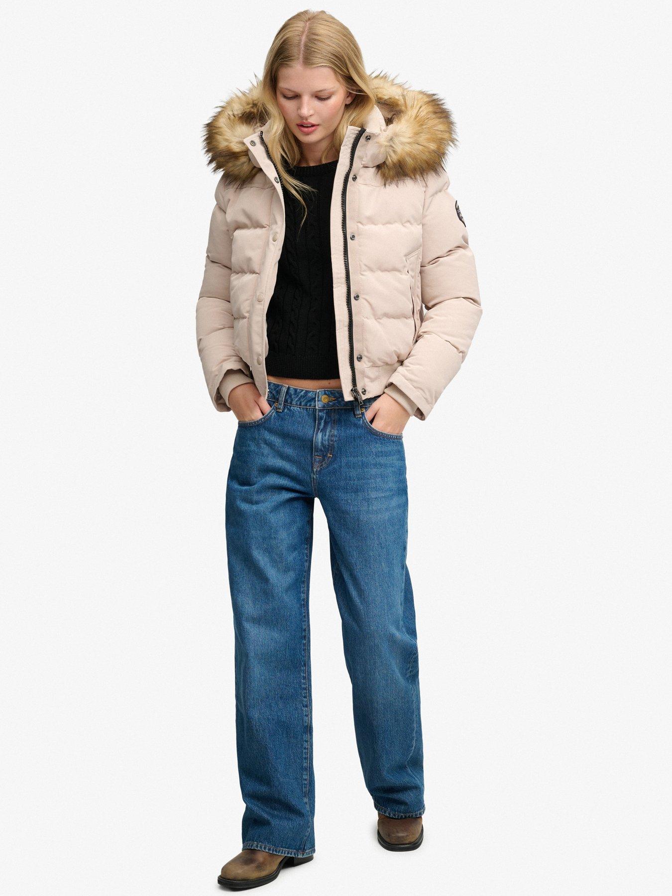 Image 3 of 5 of Superdry Superdry Everest Hooded Bomber Jacket - Beige