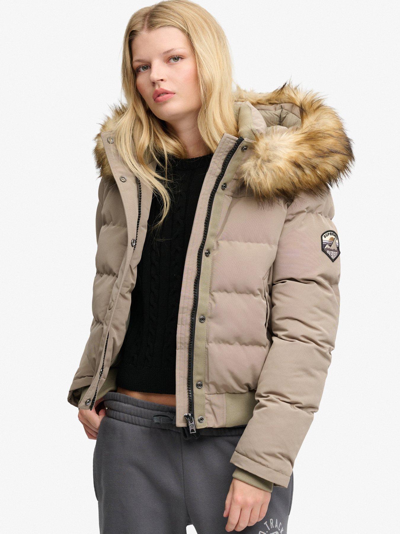 Image 1 of 6 of Superdry Superdry Everest Hooded Bomber Jacket - Brown