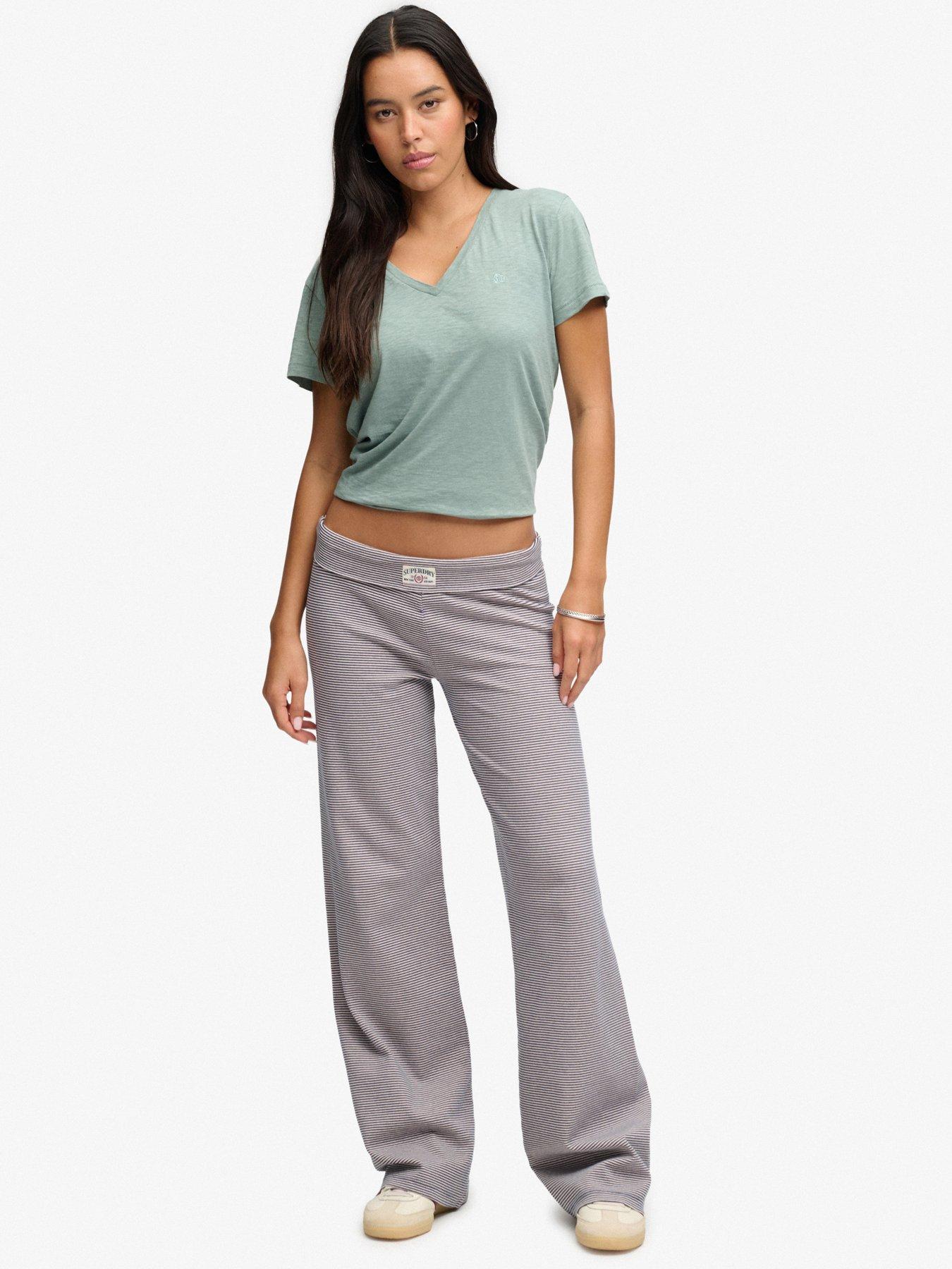Image 3 of 6 of Superdry Womens Athletic Essentials Stripe Jersey Trousers - Navy