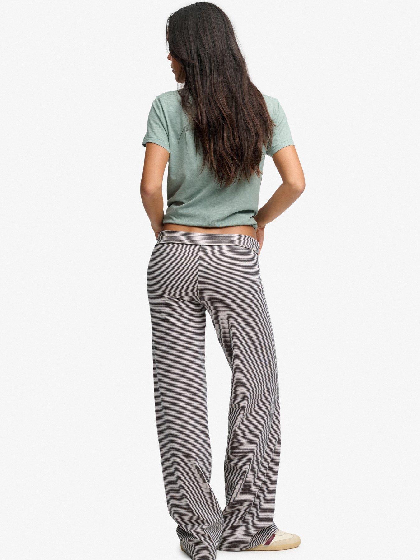 Image 4 of 6 of Superdry Womens Athletic Essentials Stripe Jersey Trousers - Navy