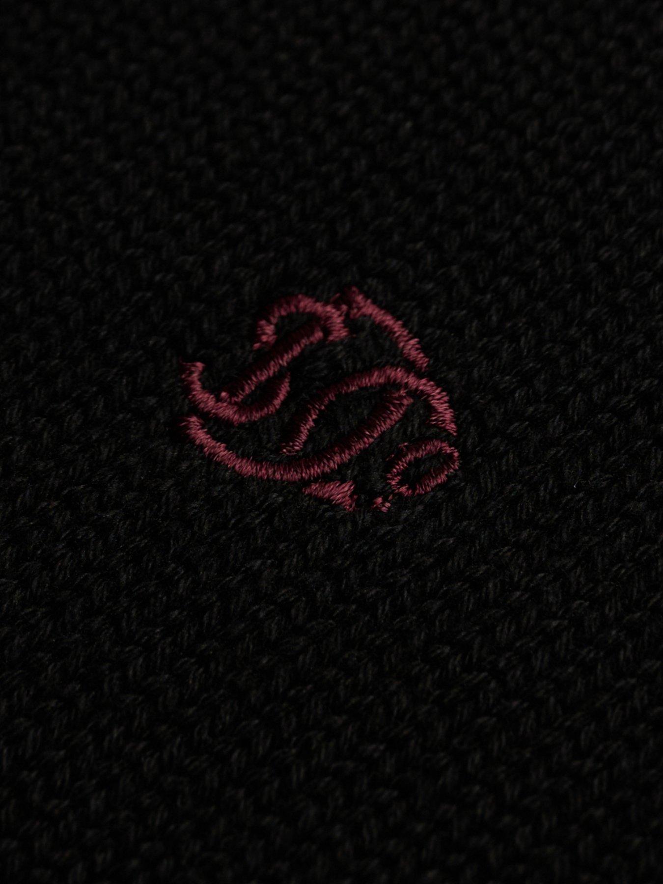 Image 6 of 7 of Superdry Superdry Cotton Button Henley Jumper - Black