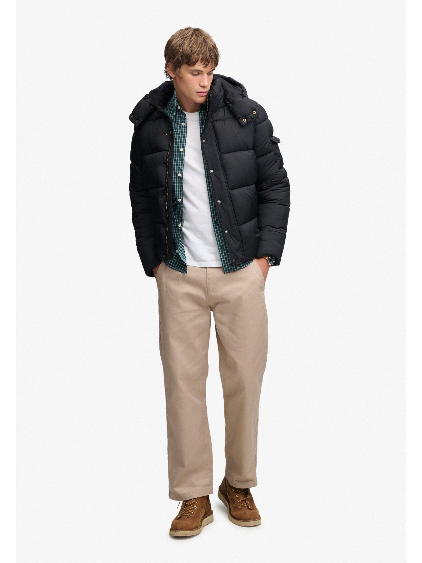Image 3 of 7 of Superdry Mens Premium Ripstop Water-Repellent Puffer Jacket - Black