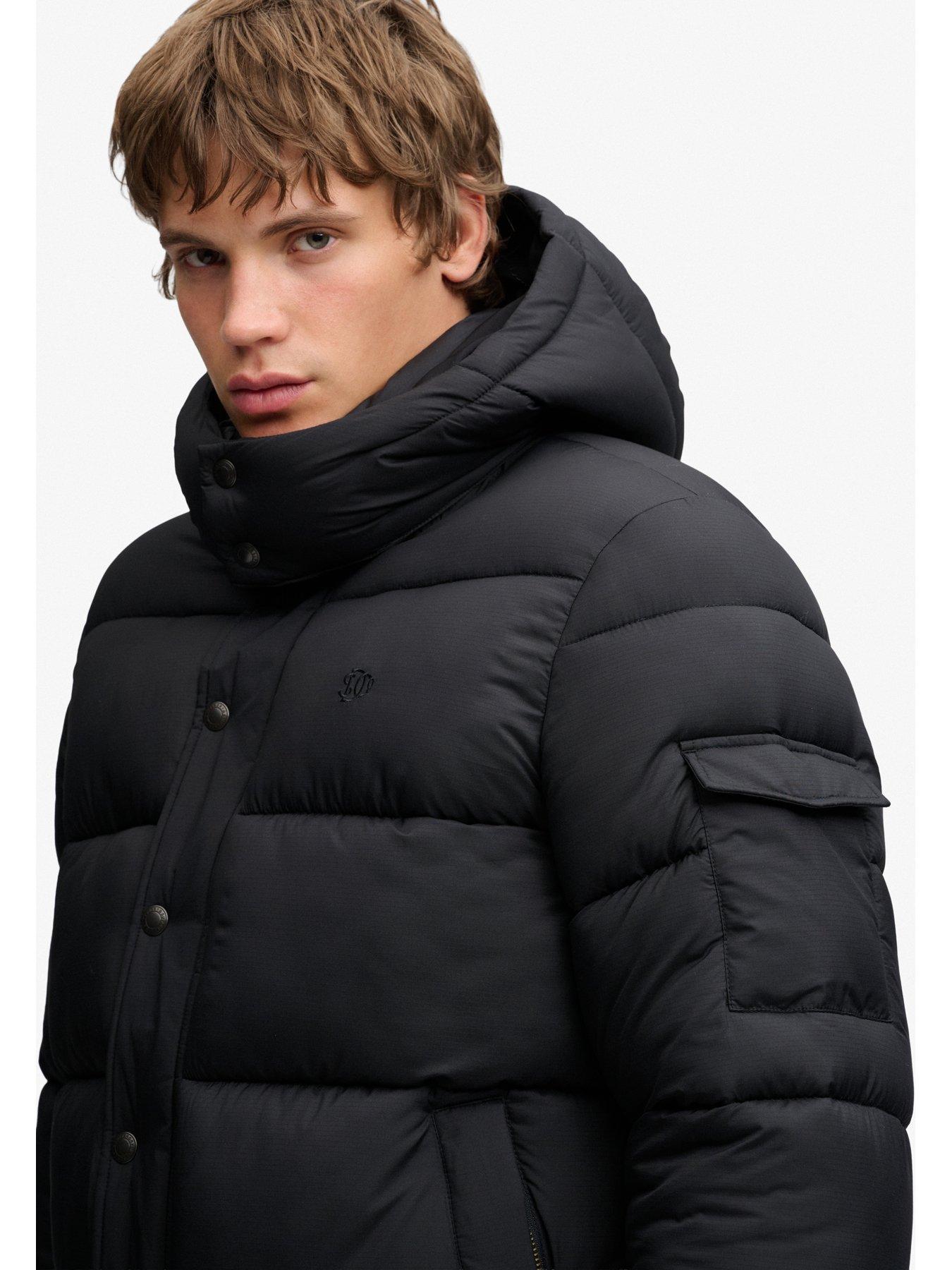 Image 4 of 7 of Superdry Mens Premium Ripstop Water-Repellent Puffer Jacket - Black