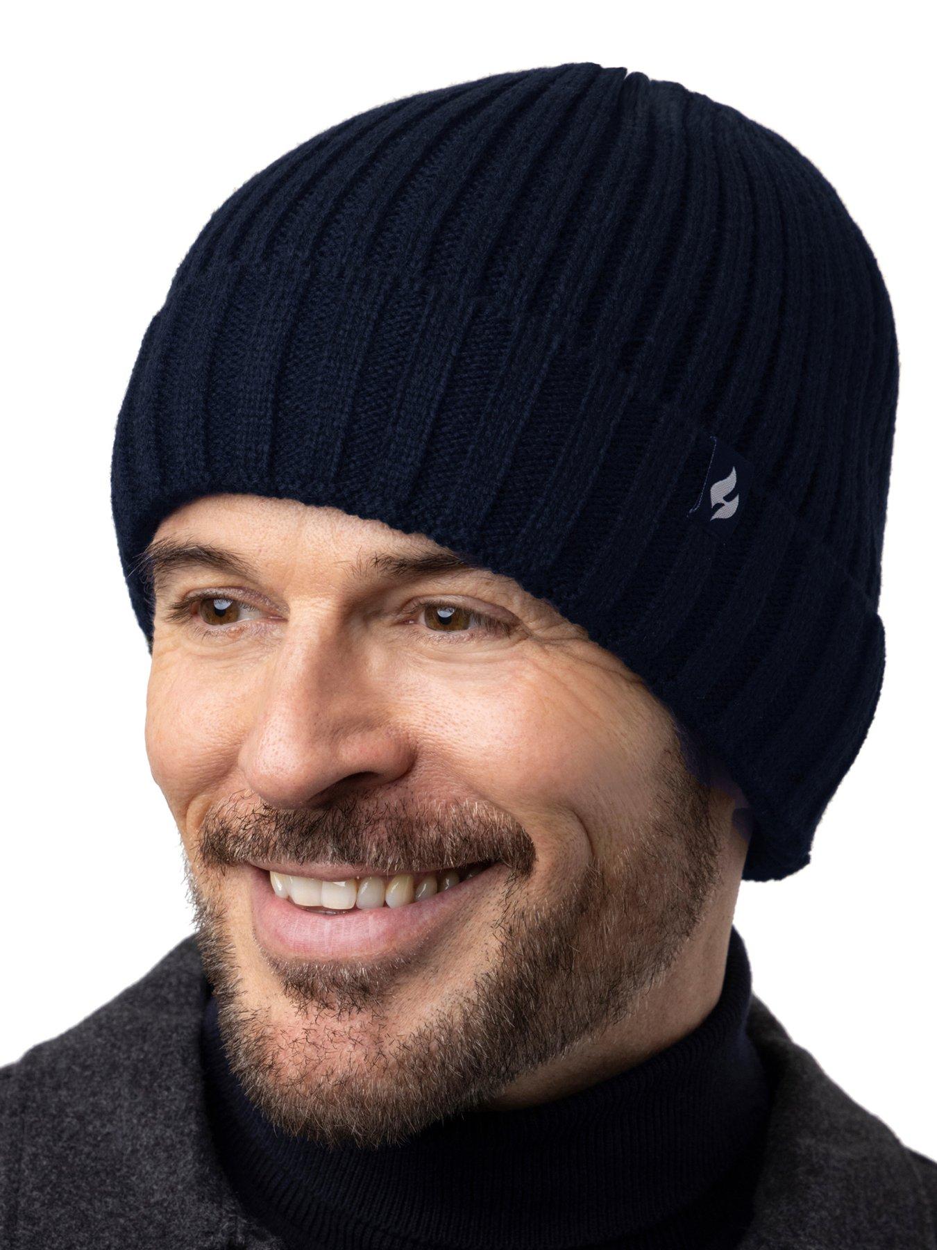 Image 2 of 4 of Heat Holders Mens Chunky Rib Turnover Hat - Navy
