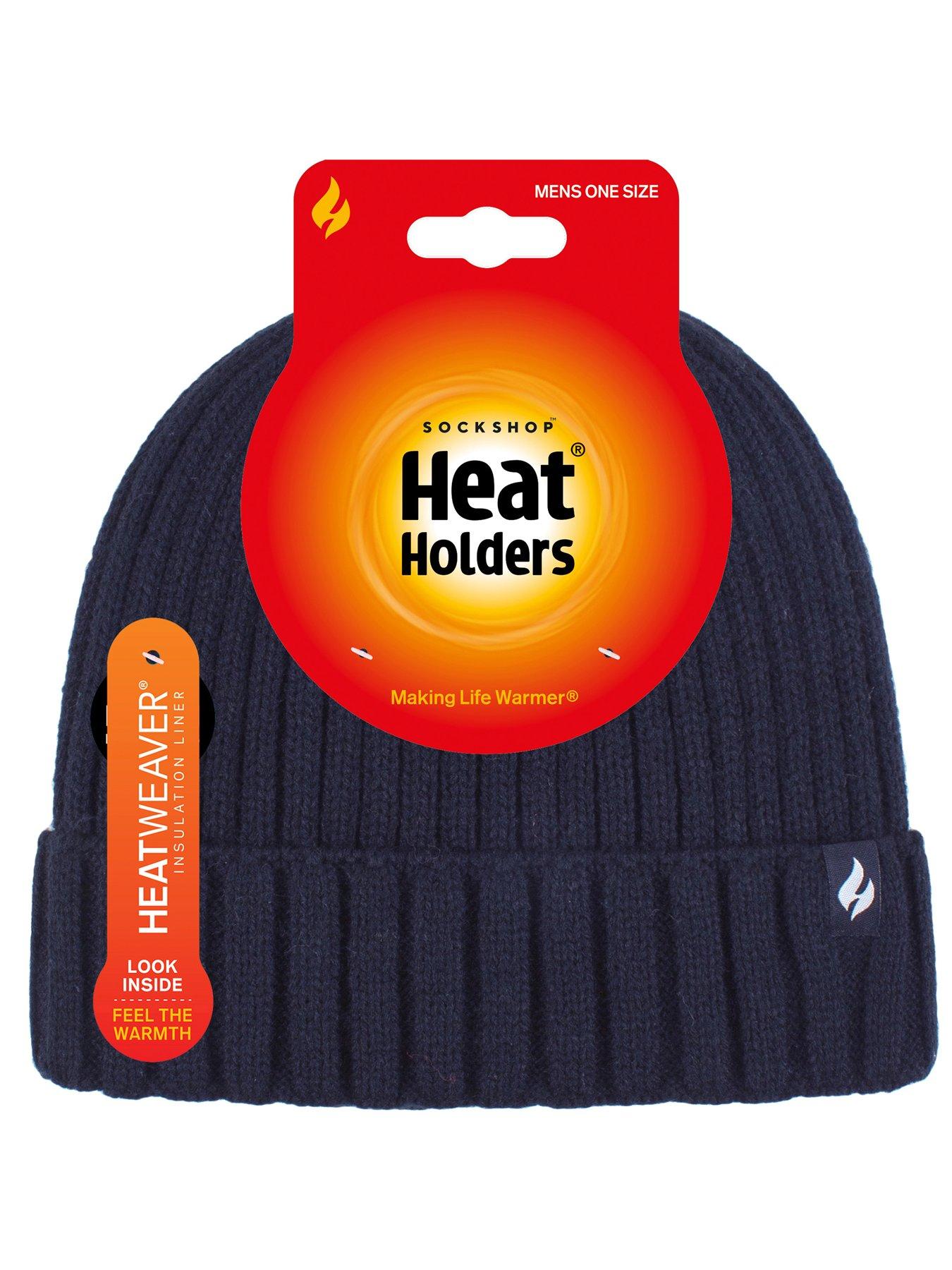 Image 4 of 4 of Heat Holders Mens Chunky Rib Turnover Hat - Navy