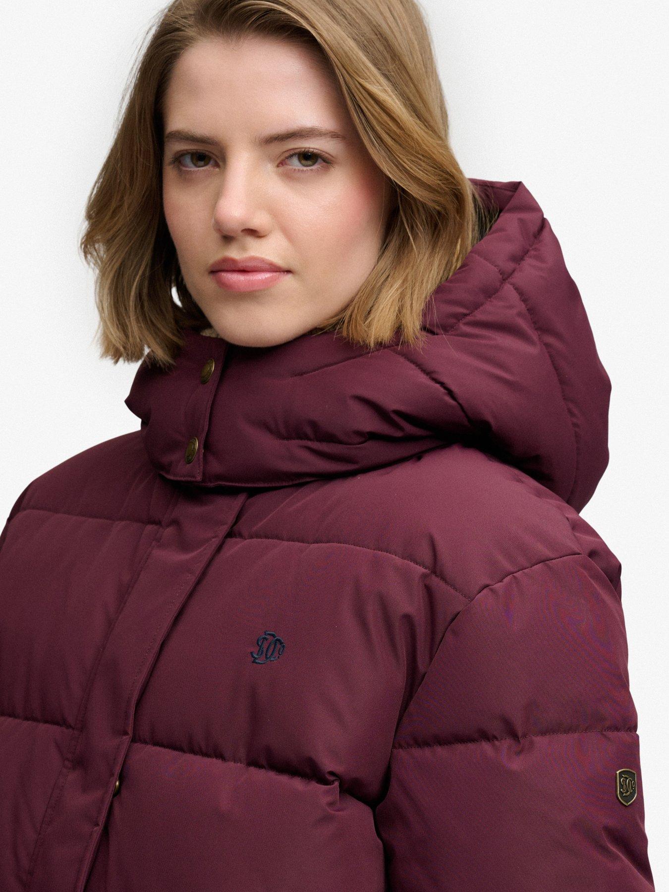 Image 5 of 6 of Superdry Womens Premium Detachable Hood Water-Repellent Puffer Jacket - Purple