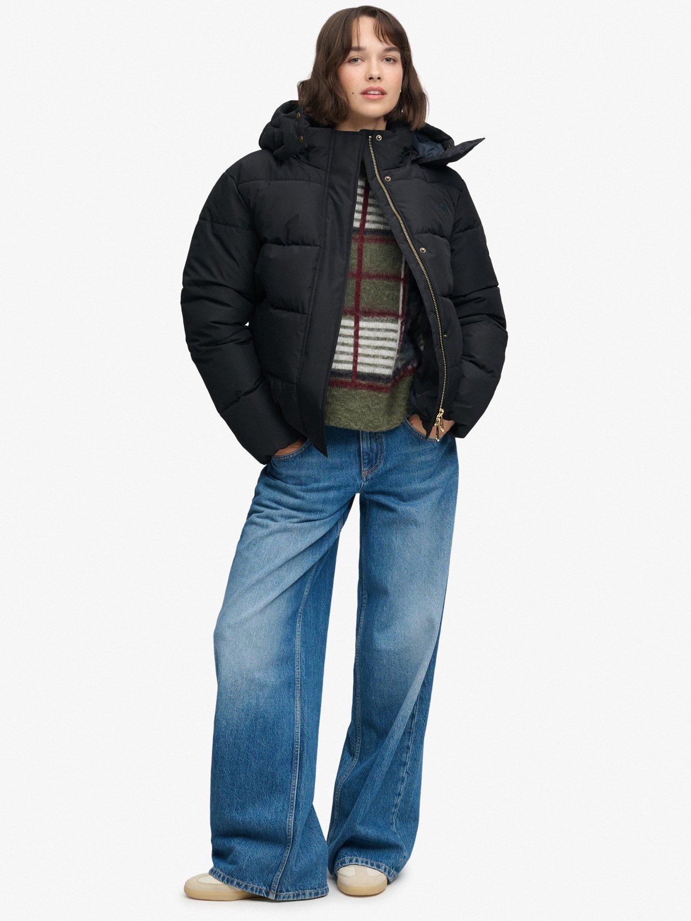 Image 3 of 7 of Superdry Superdry Premium Hood Puffer Jacket - Black